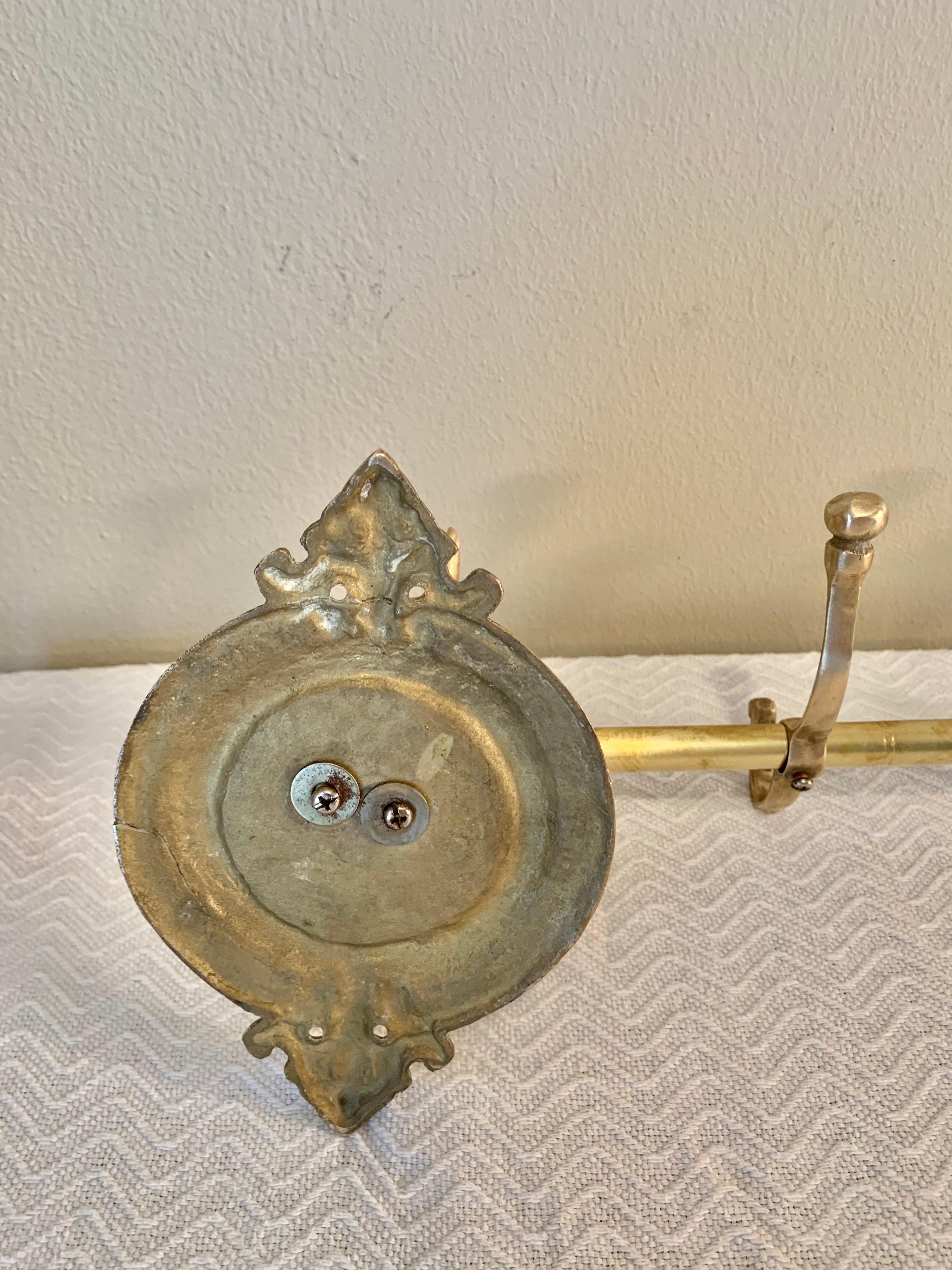 Mid 20th Century Brass Horse Head Equestrian Five Hook Coat Rack 7