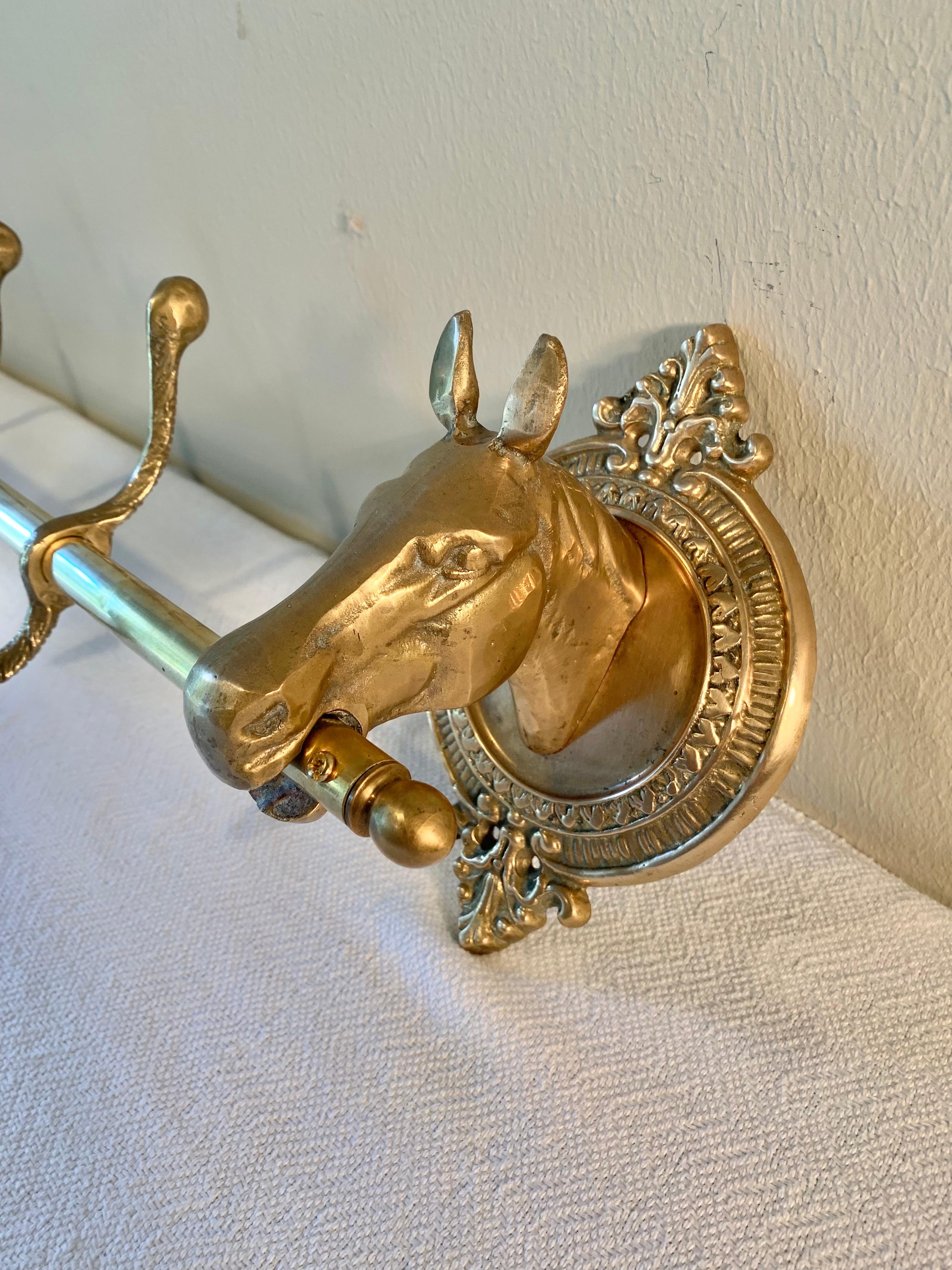 brass horse coat rack