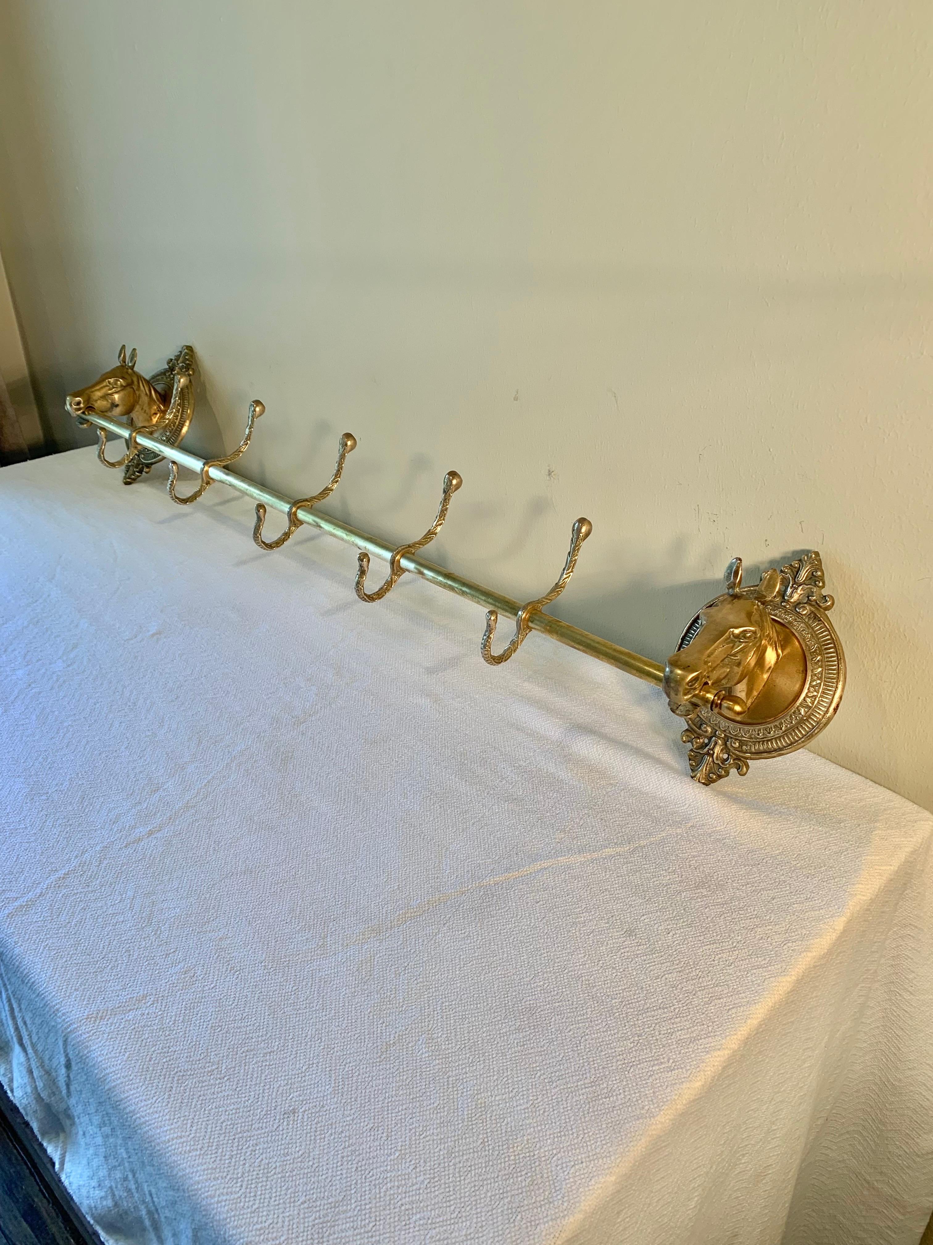 brass horse coat rack