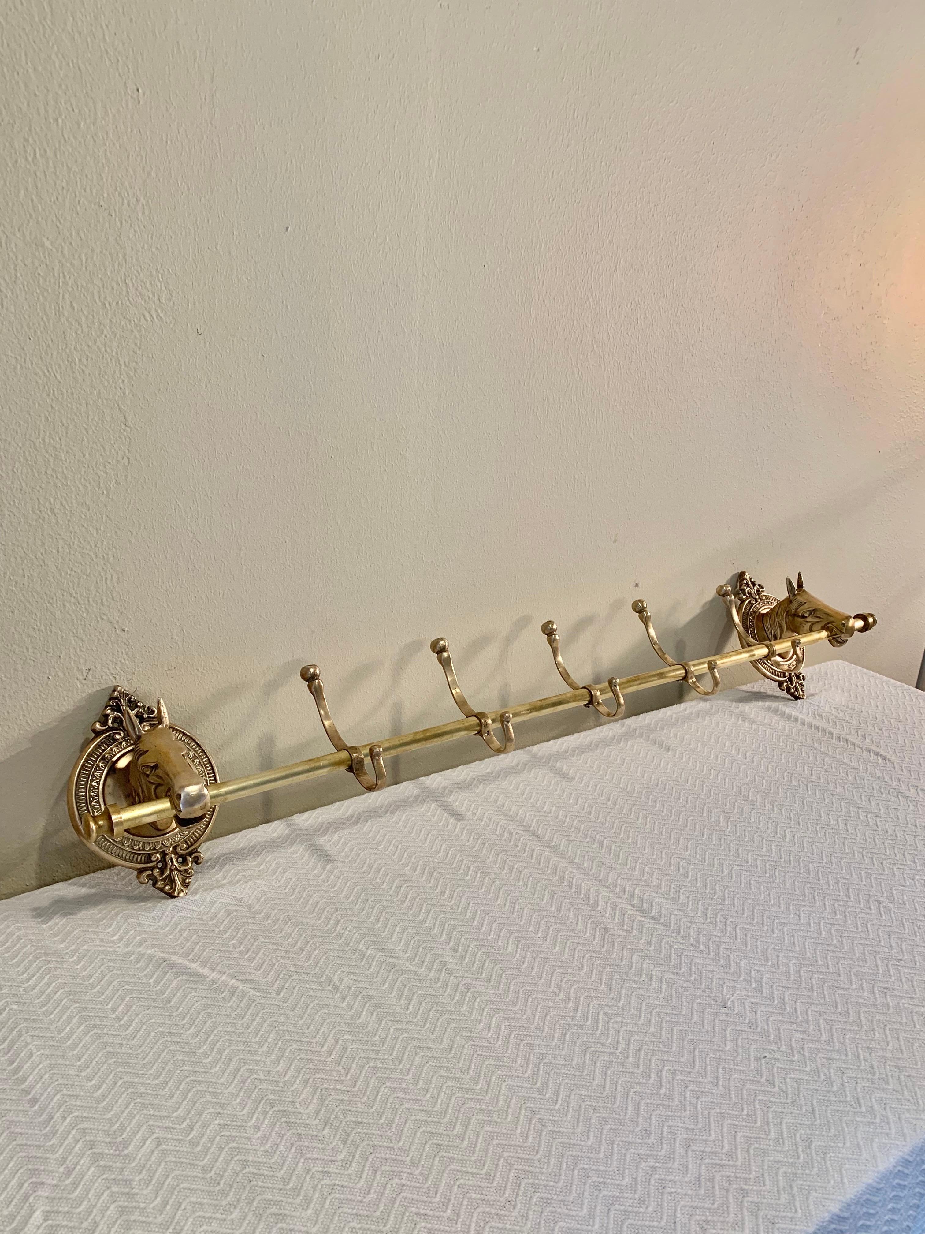 brass horse coat rack