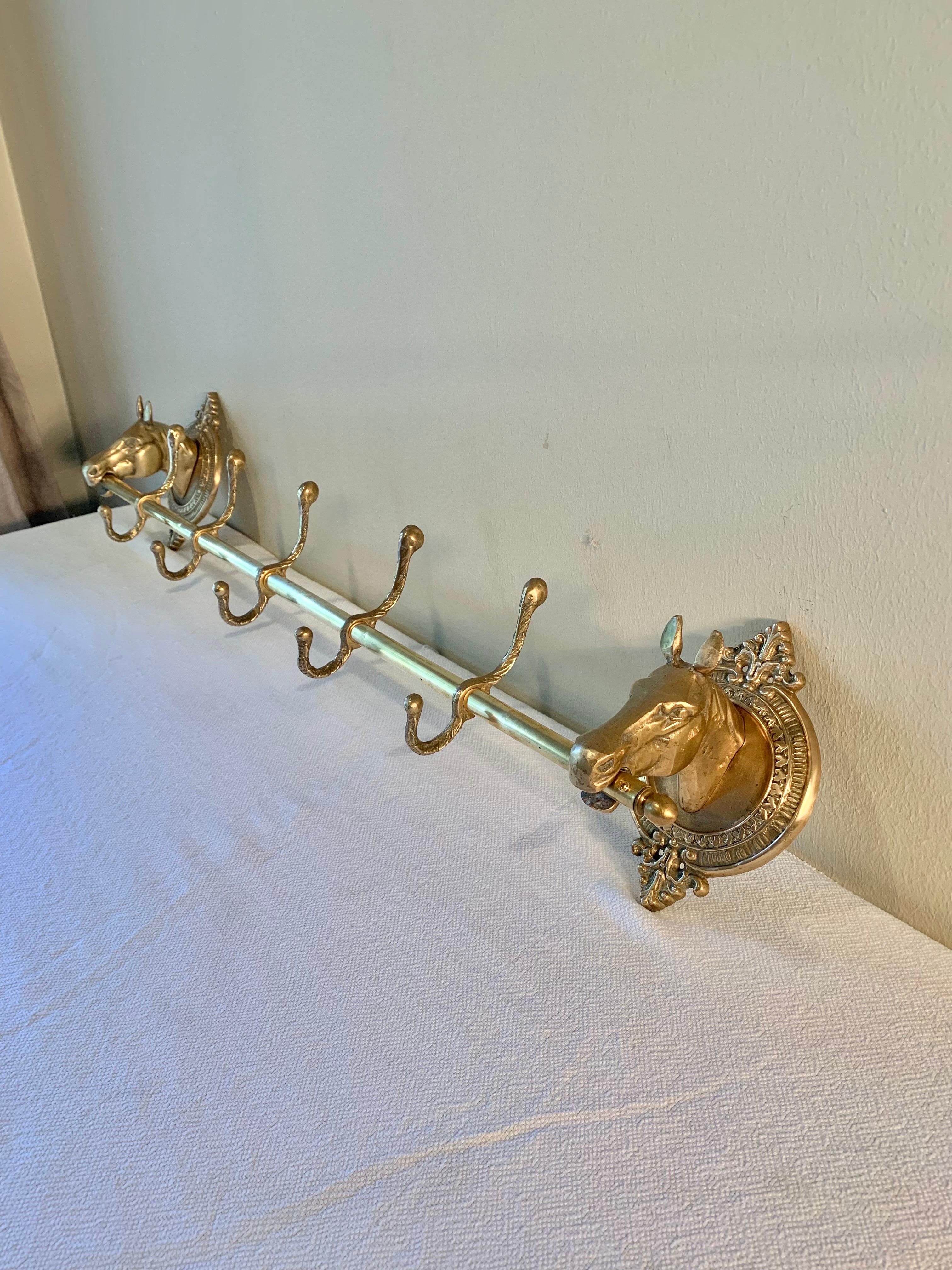 brass horse head coat rack