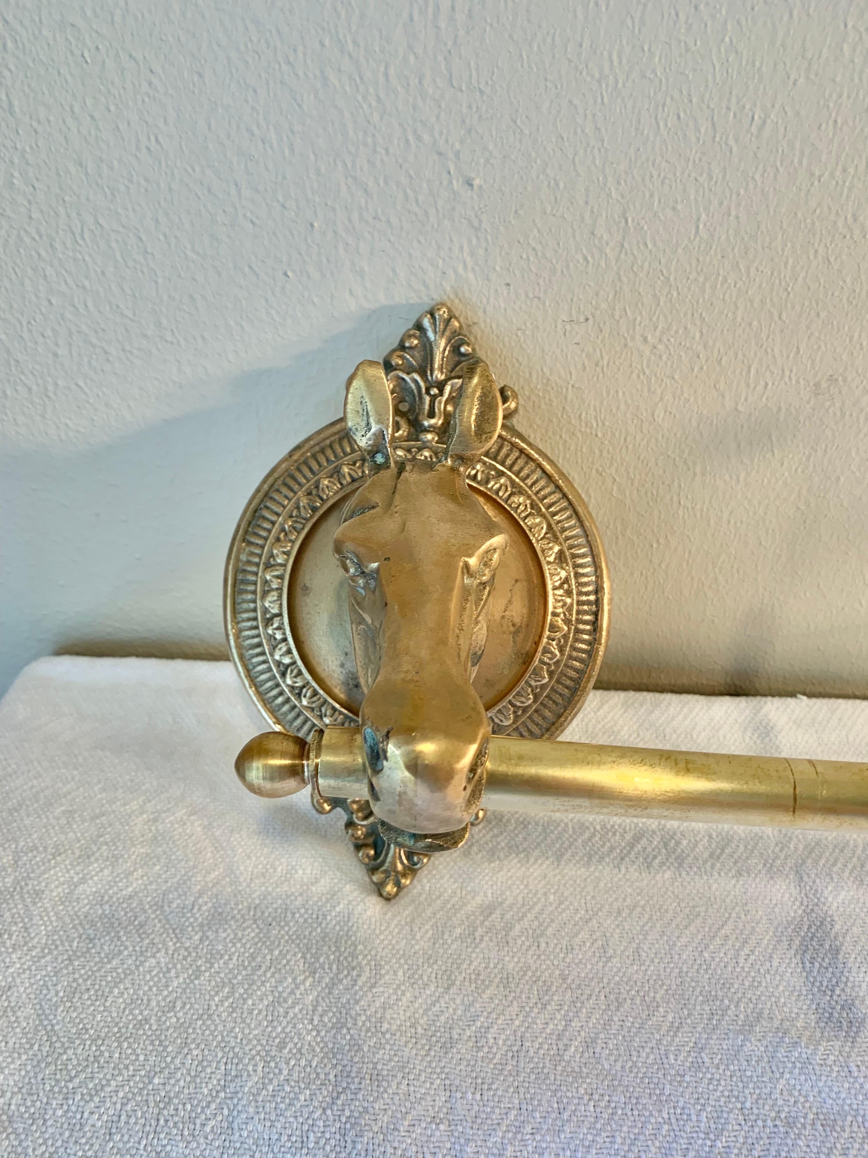 brass horse head coat rack