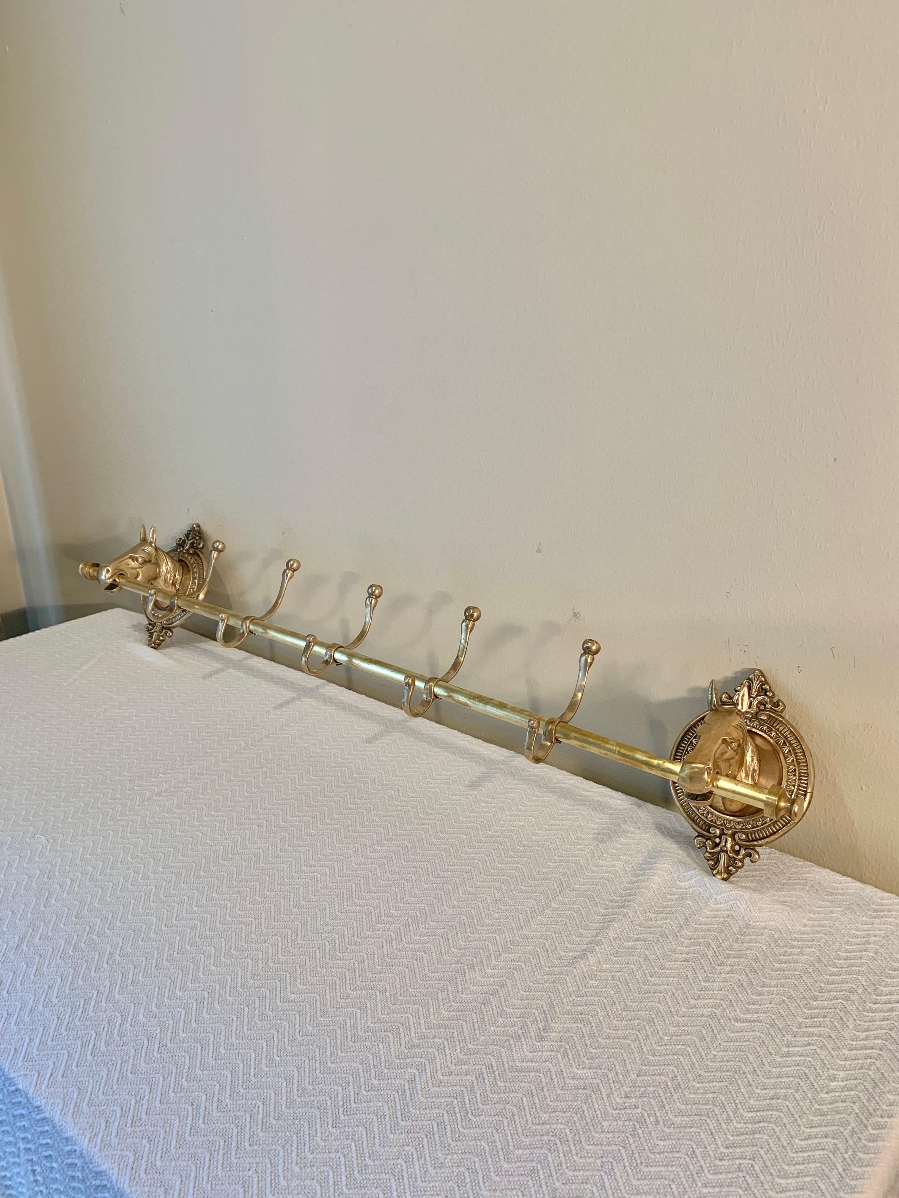 brass horse head coat rack