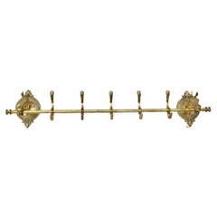 Mid 20th Century Brass Horse Head Equestrian Five Hook Coat Rack