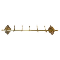 Mid 20th Century Brass Horse Head Equestrian Five Hook Coat Rack