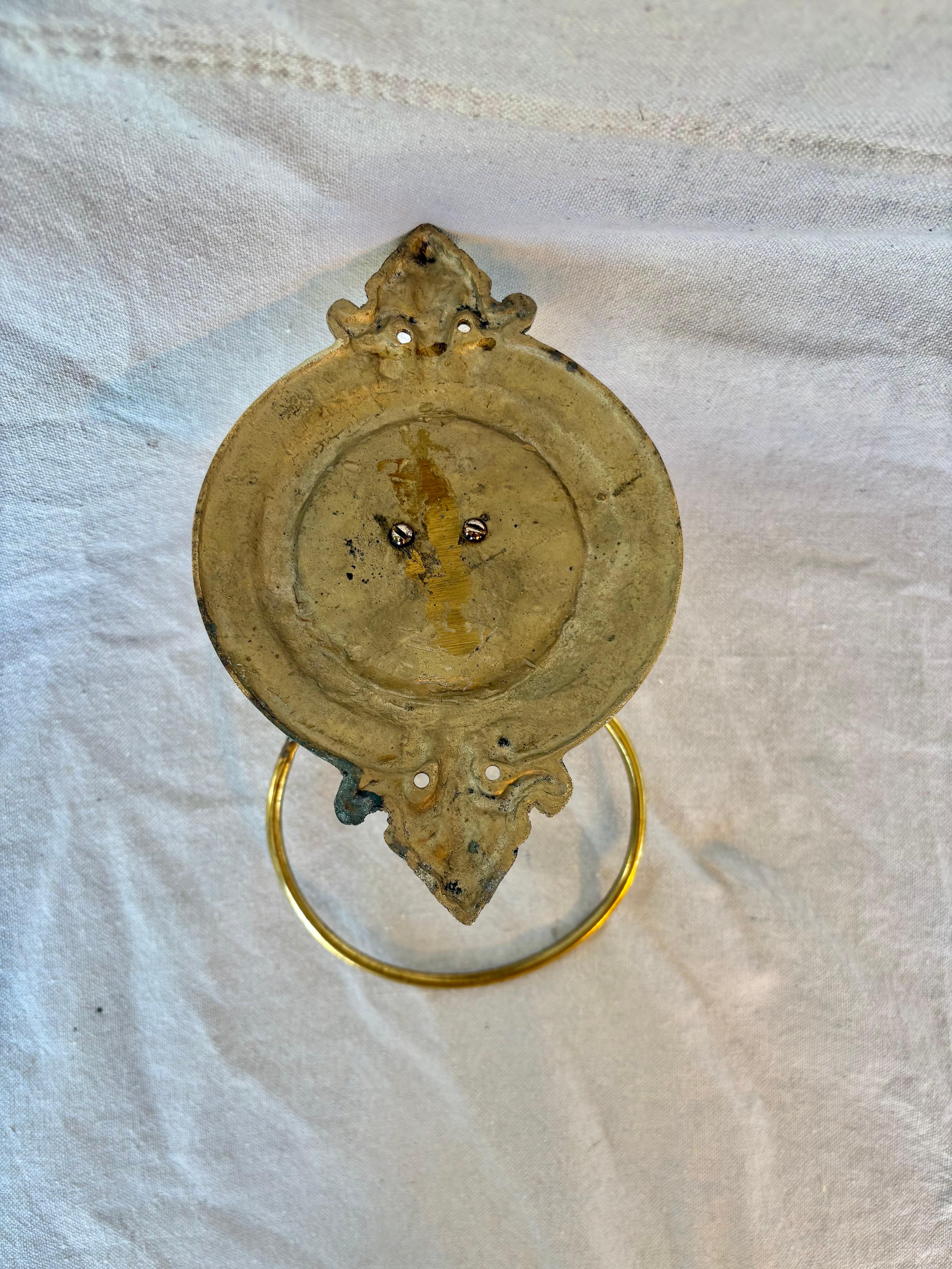 Mid 20th Century Brass Horse Head Equestrian Towel Holder Ring For Sale 7