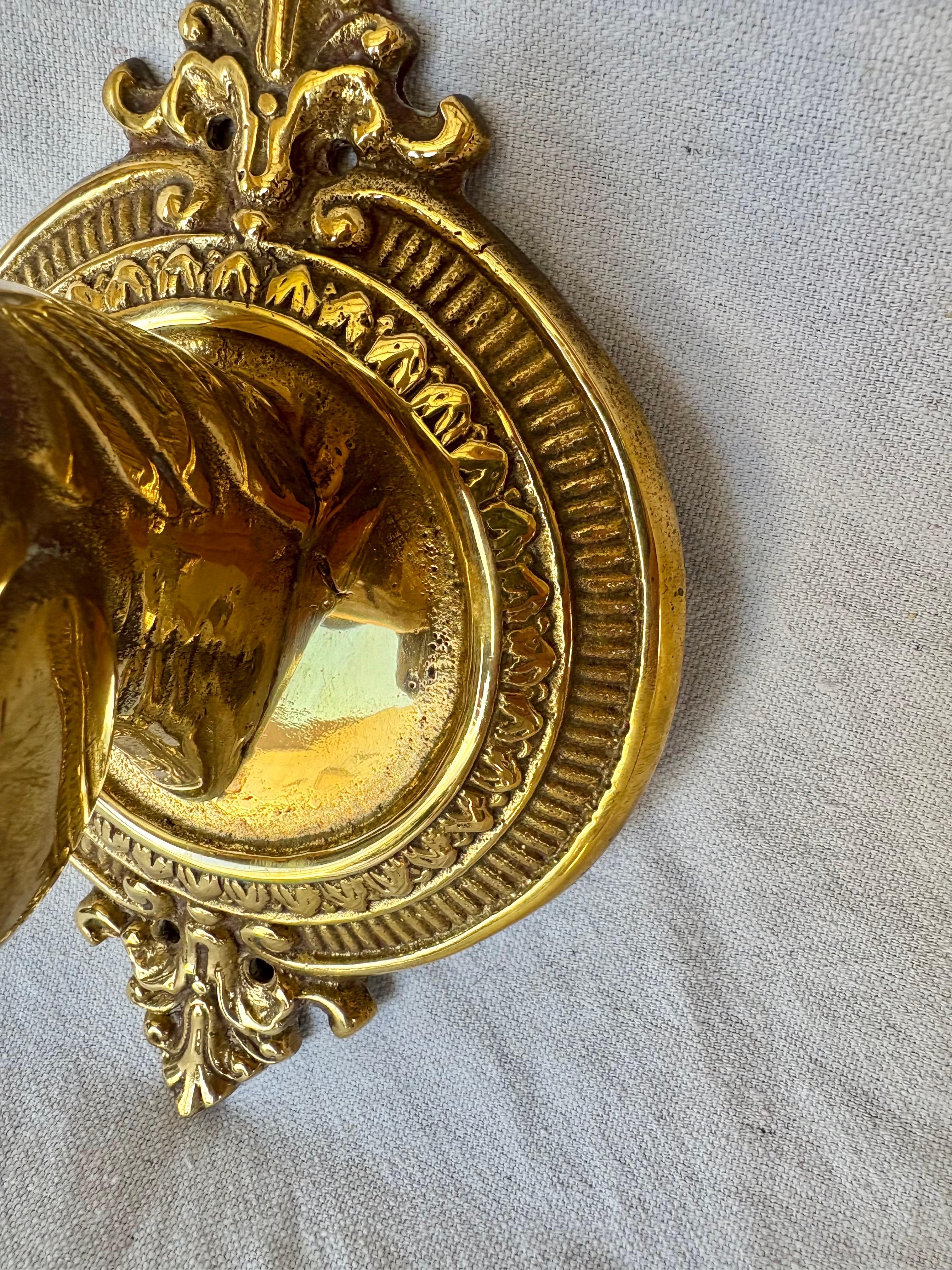 Mid 20th Century Brass Horse Head Equestrian Towel Holder Ring For Sale 3