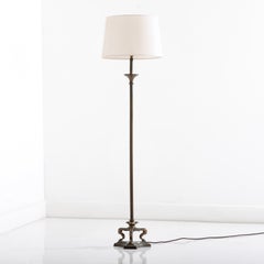 Mid 20th Century Brass Neoclassical Style Floor Lamp