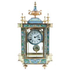 Mid-20th Century Brass or Glass Frame Mantel Clock