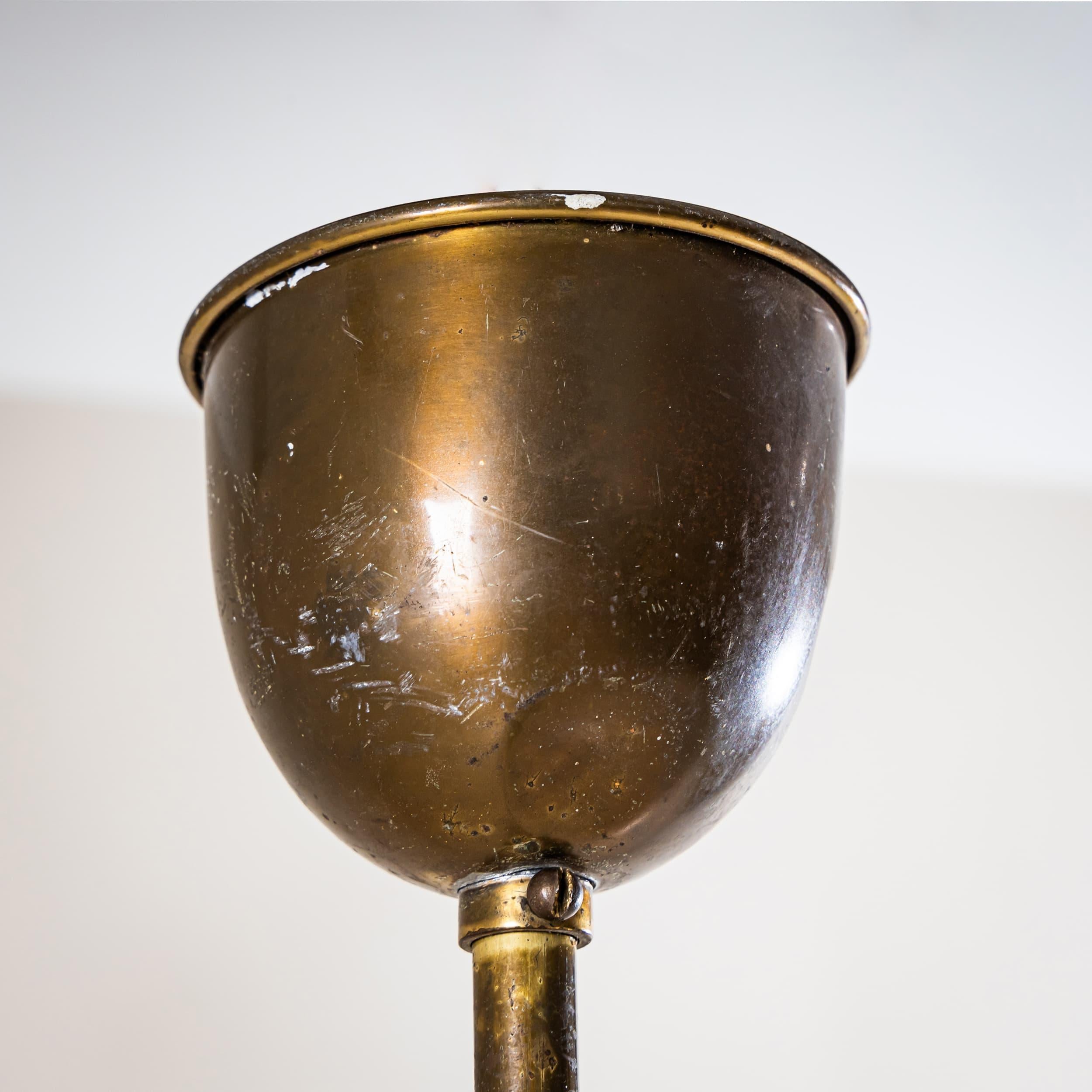 Mid-20th Century Brass Pendant Lamp, Italy In Good Condition For Sale In New York, NY