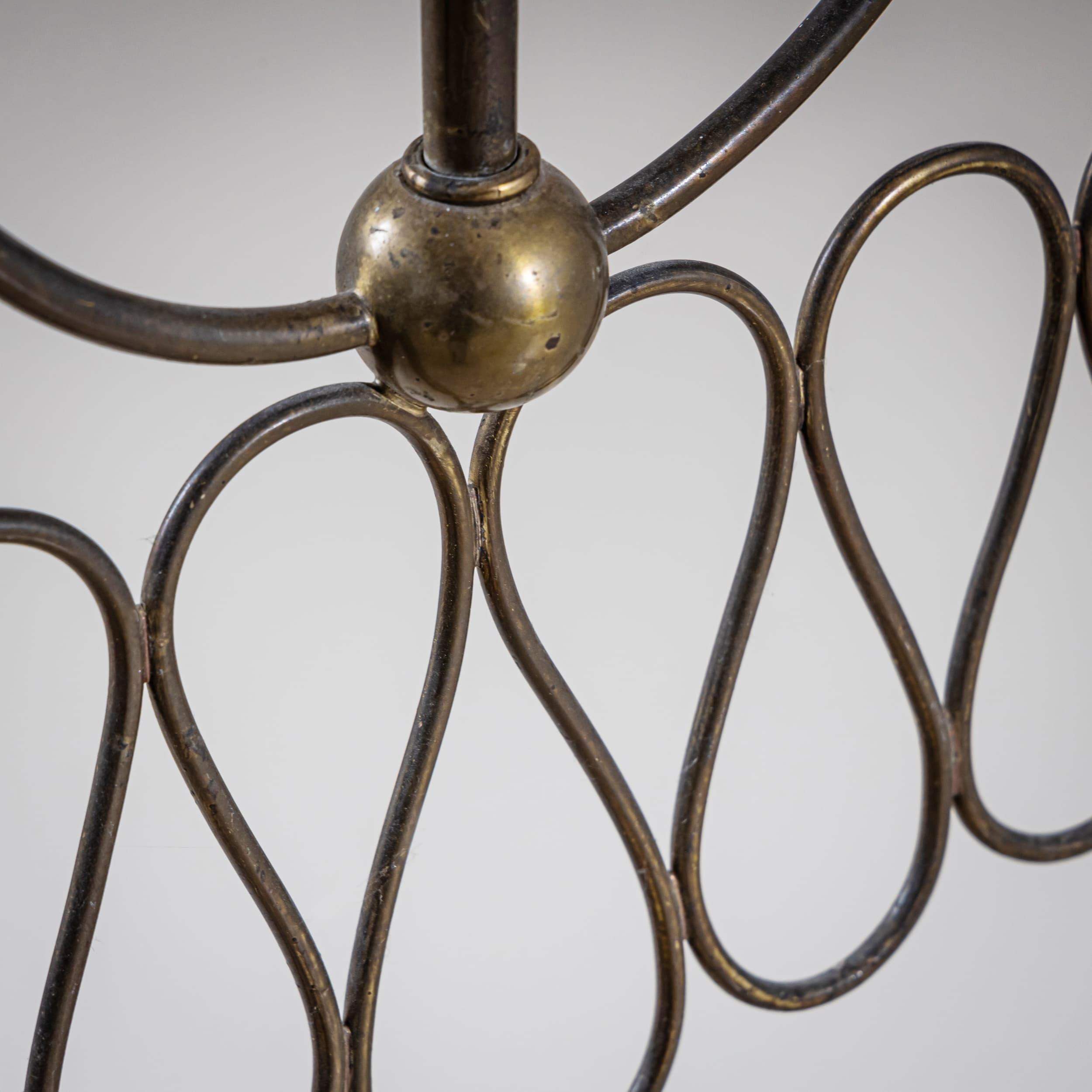Mid-20th Century Brass Pendant Lamp, Italy For Sale 2