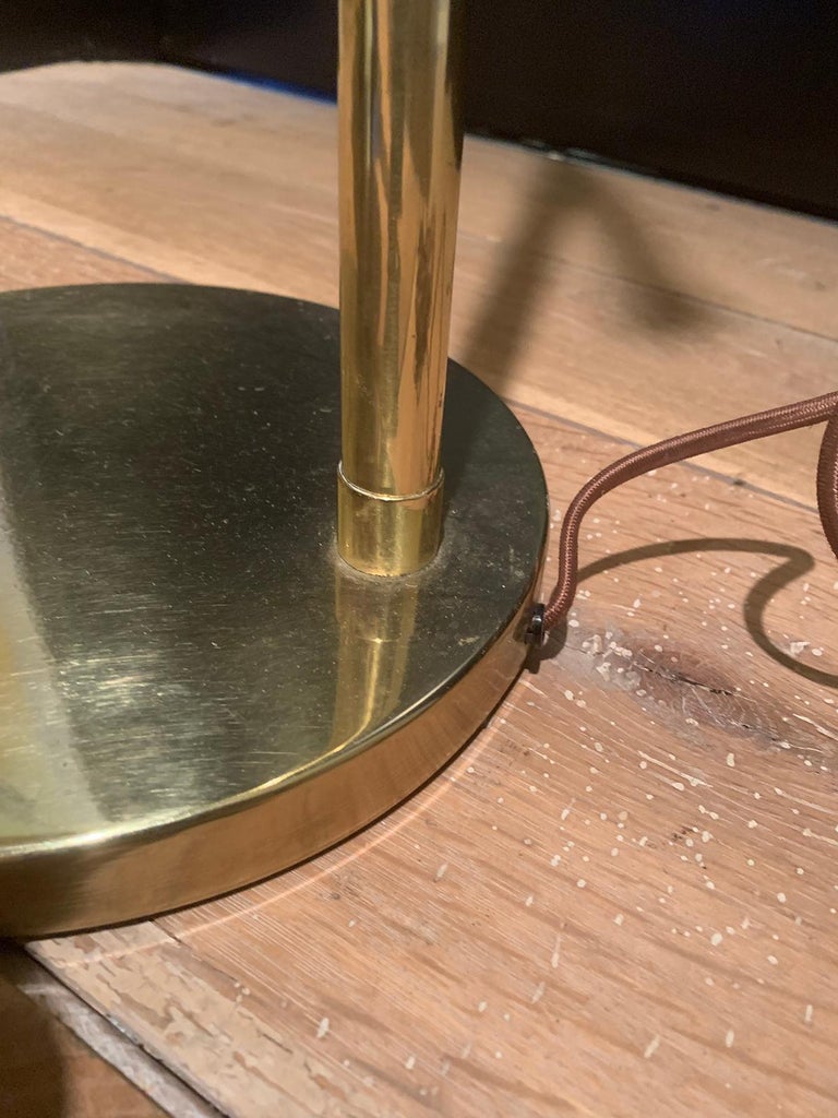 Mid-20th Century Brass Swing Arm Floor Lamp at 1stDibs