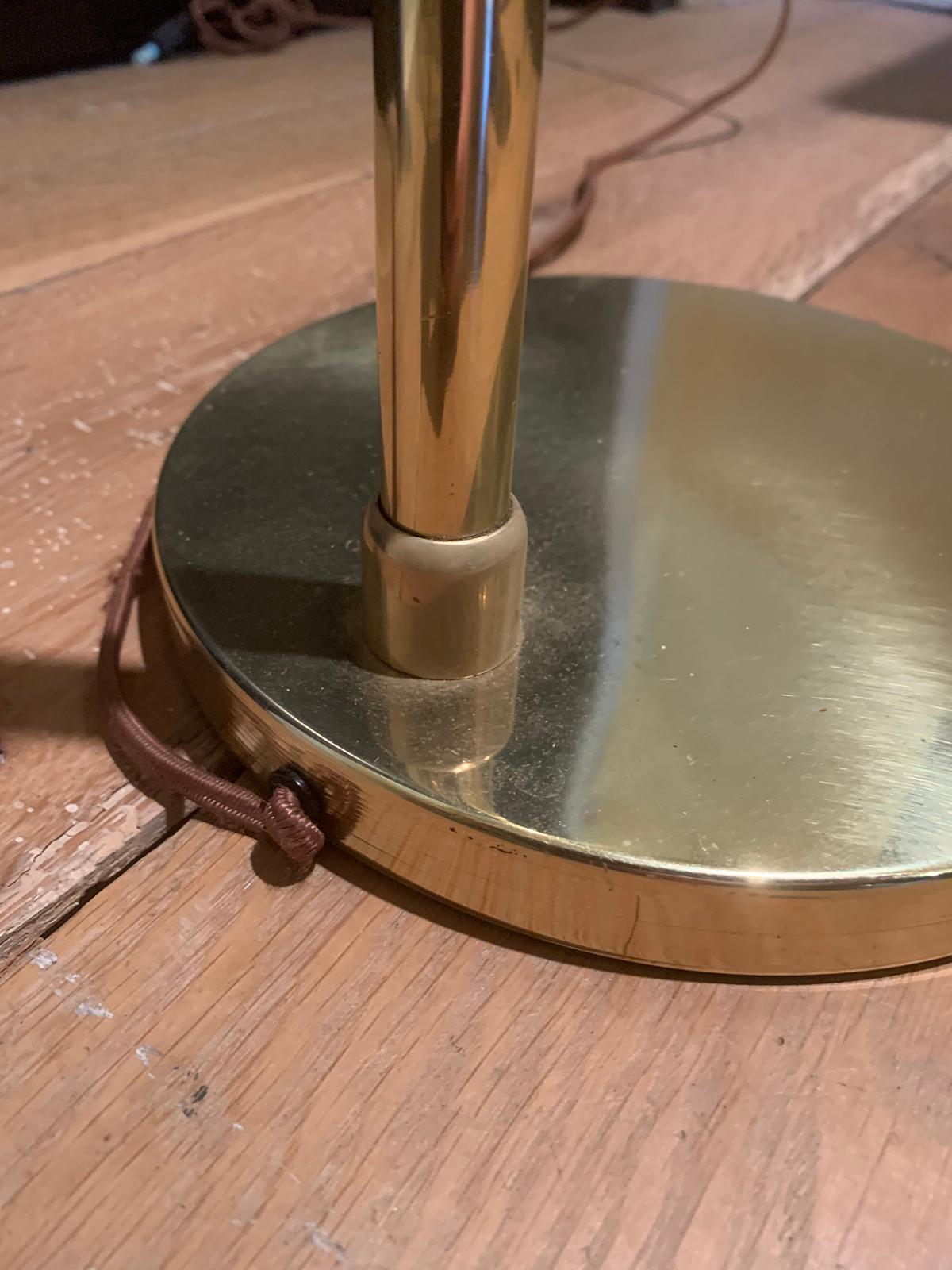 Mid-20th Century Brass Swing Arm Floor Lamp 8