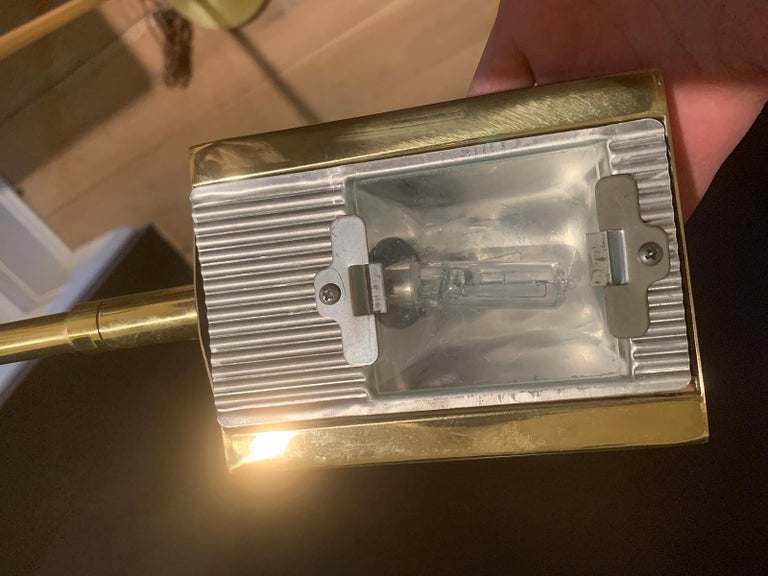 Mid-20th Century Brass Swing Arm Floor Lamp at 1stDibs