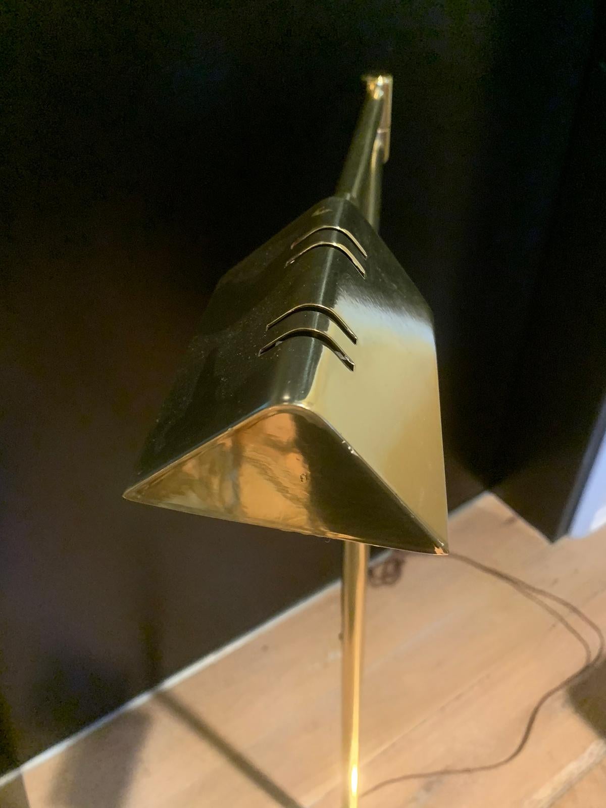 Mid-20th Century Brass Swing Arm Floor Lamp 3