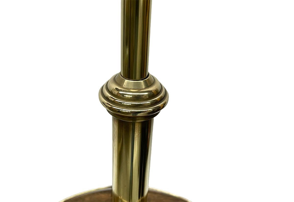Mid 20th Century brass swingarm Floor lamp and side table For Sale 2