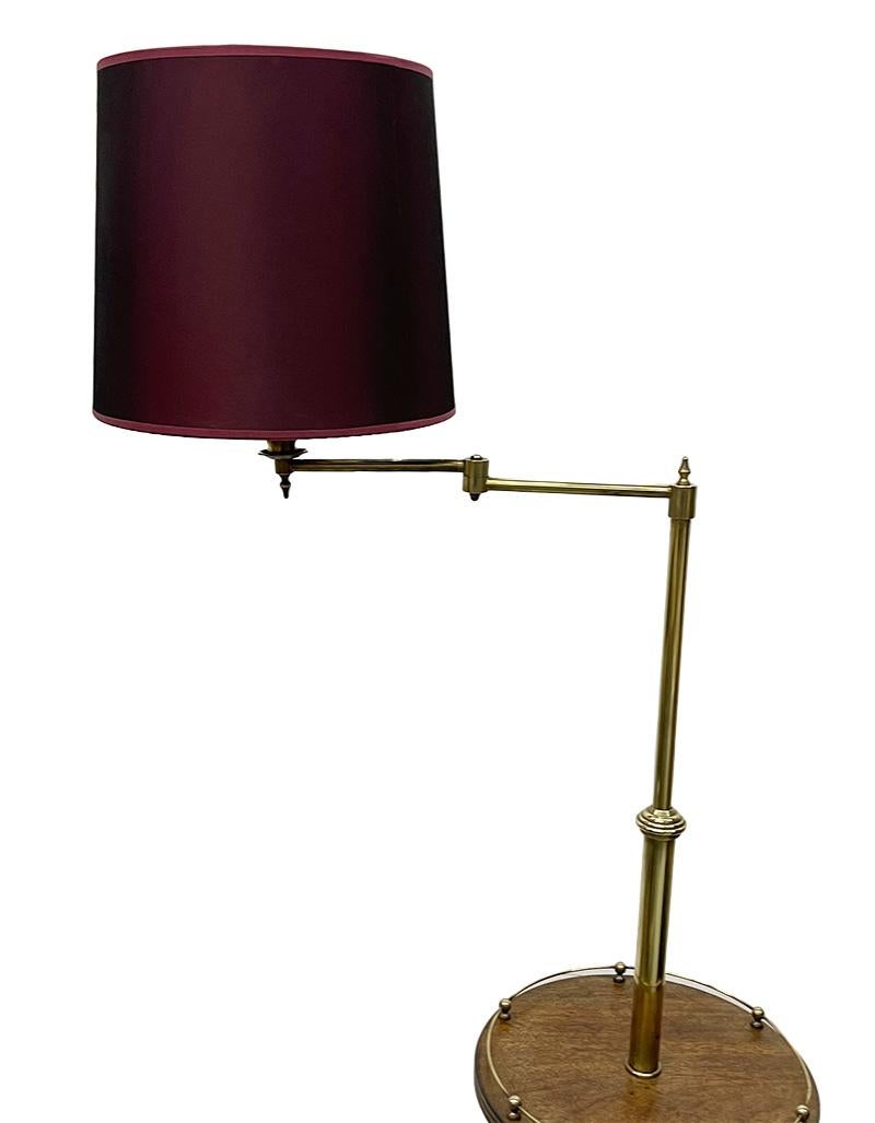 Mid 20th Century brass swingarm Floor lamp and side table For Sale 3