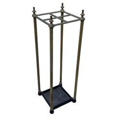Soporte para paraguas o bastones de latón de mediados del siglo XX