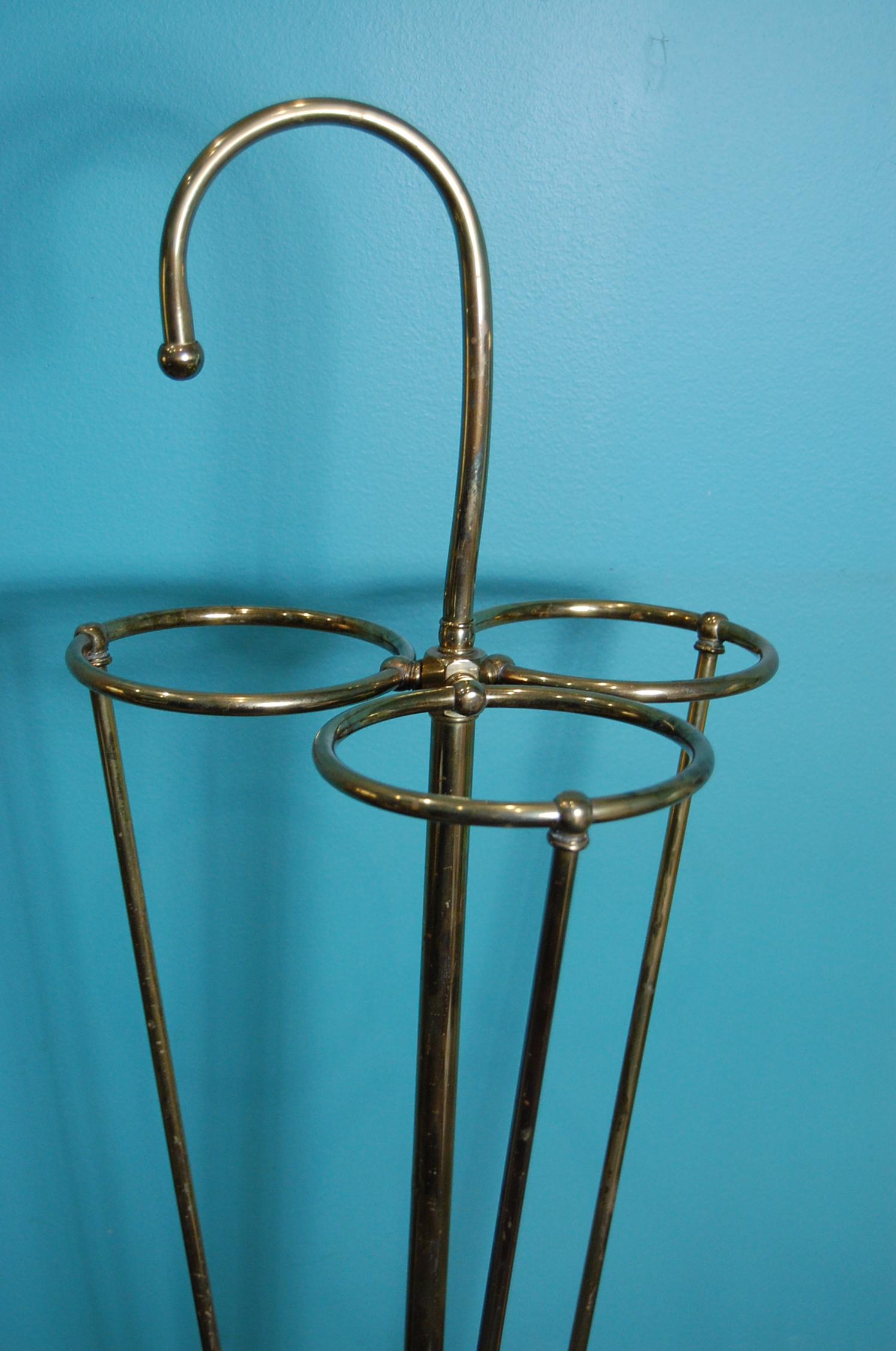 Mid-Century Modern Mid-20th Century Brass Umbrella Stand by Herco Art Manufacturing Company For Sale
