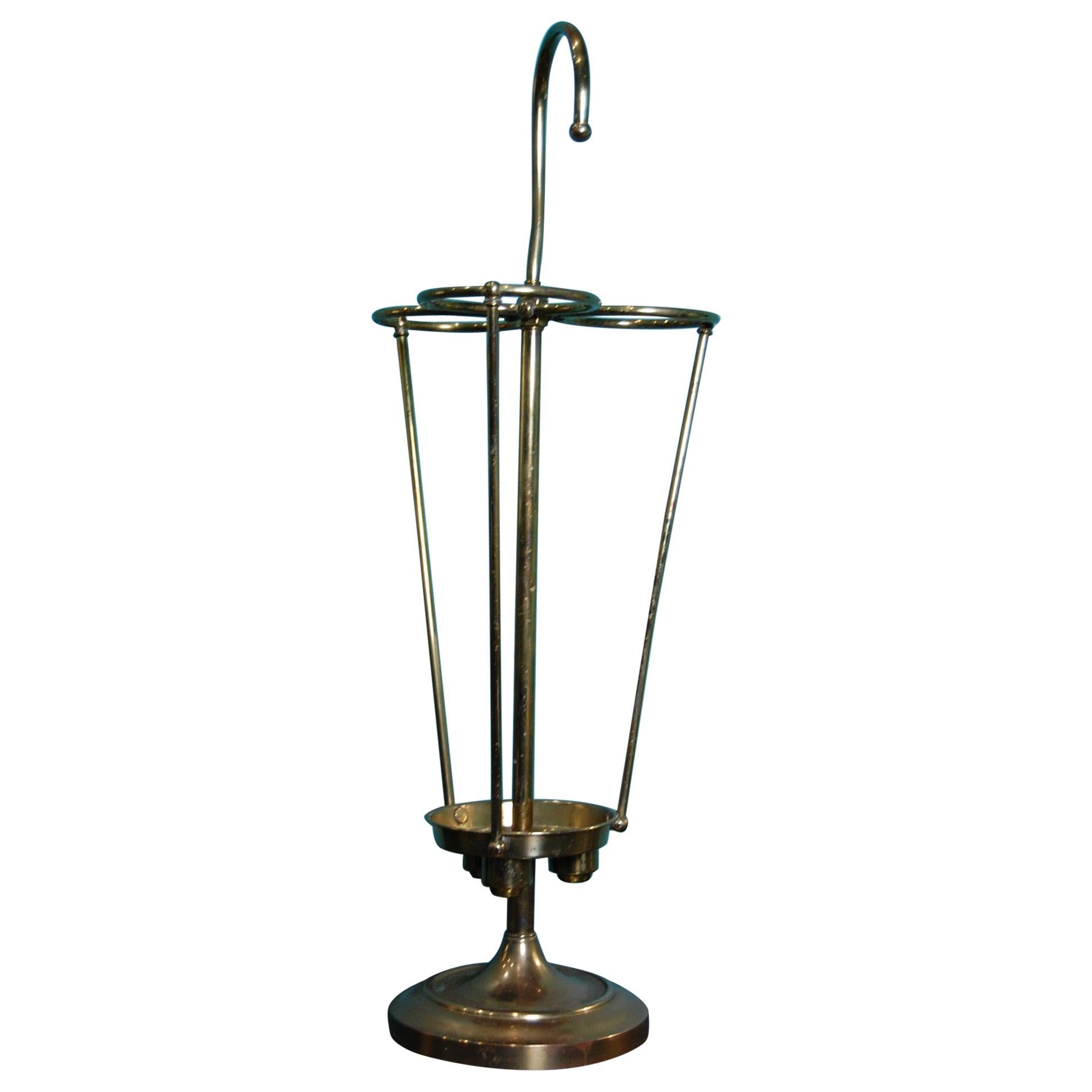 Mid-20th Century Brass Umbrella Stand by Herco Art Manufacturing Company For Sale