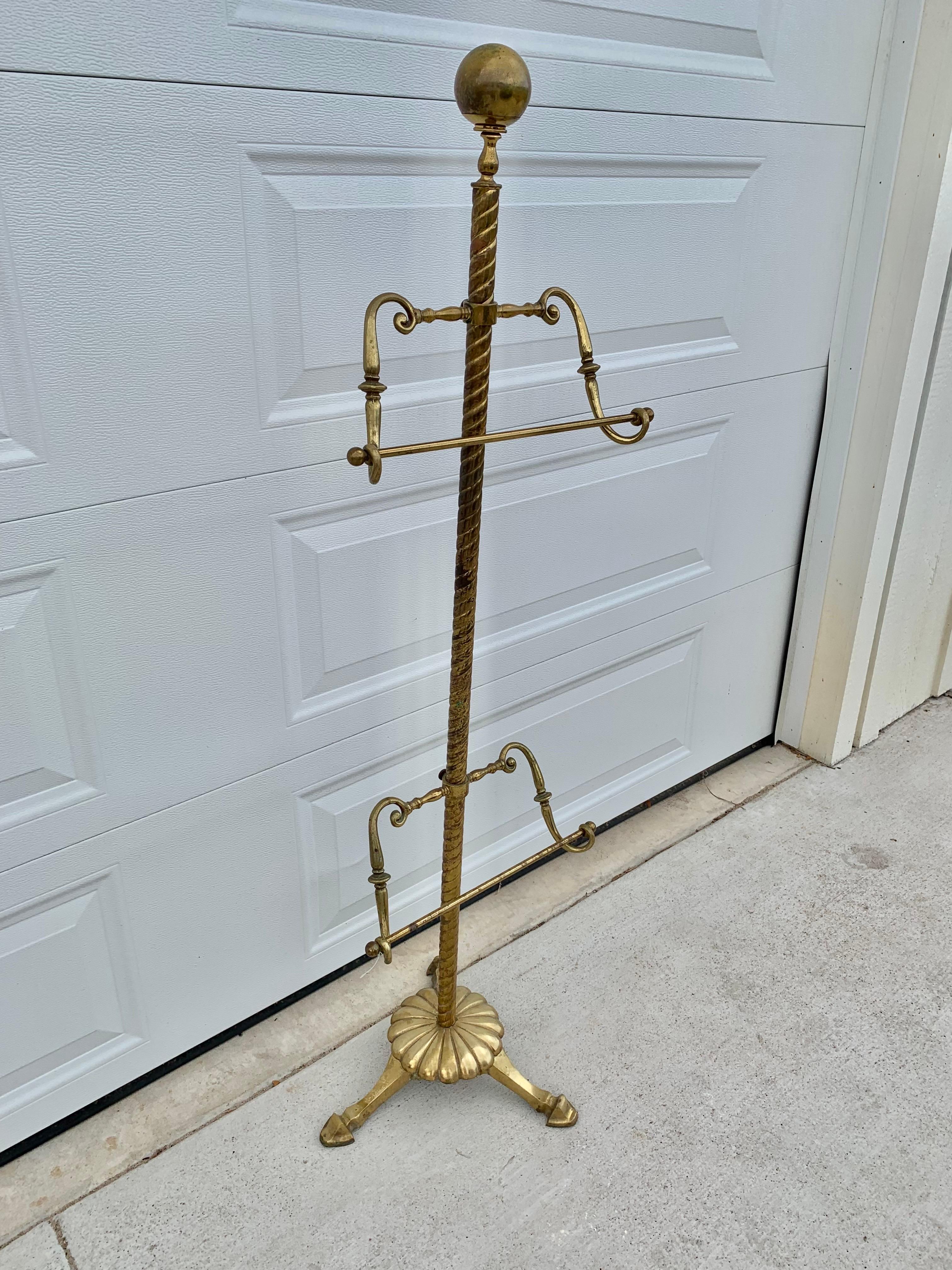 American Mid 20th Century Brass Valet Stand