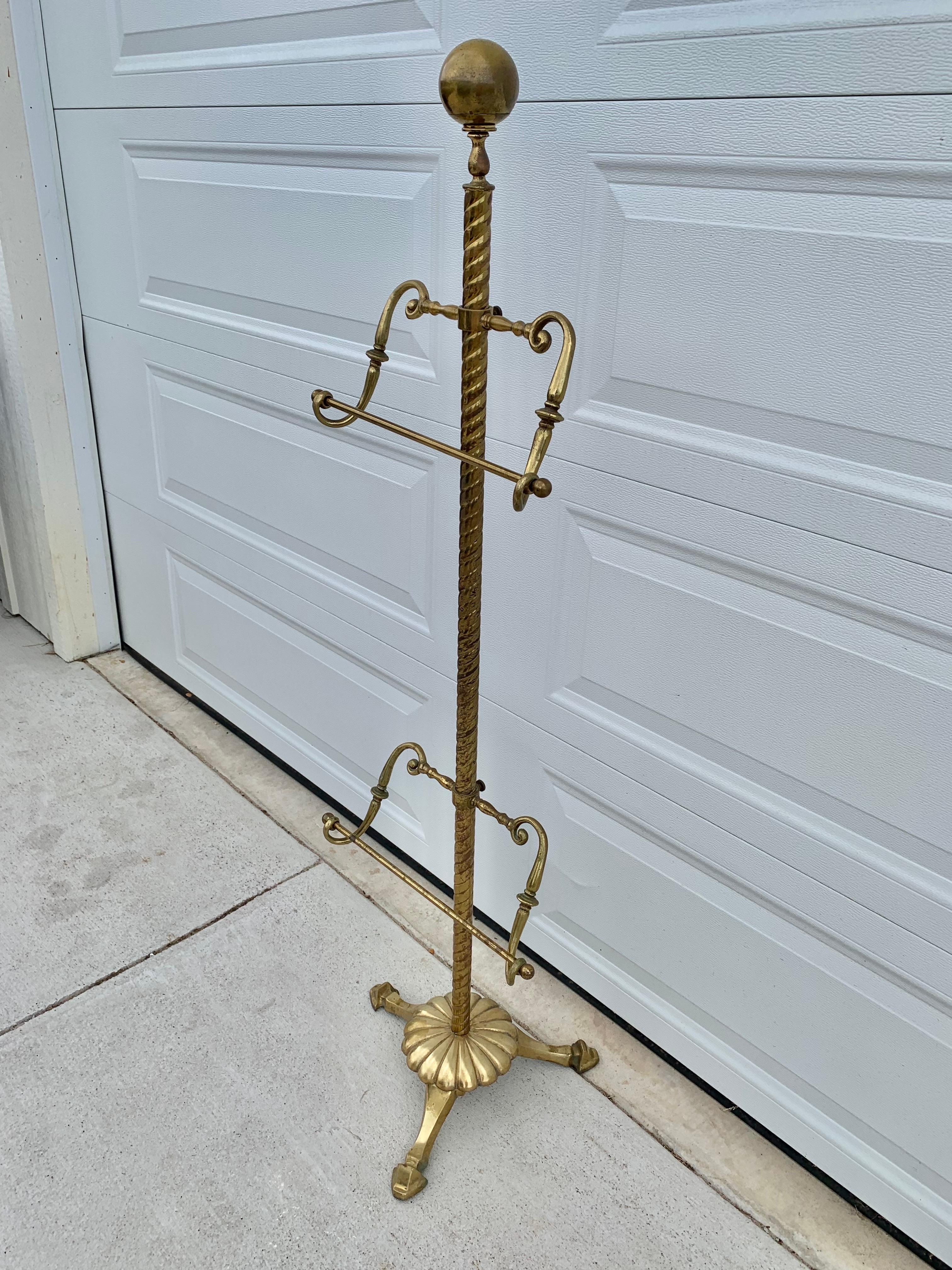 Hand-Crafted Mid 20th Century Brass Valet Stand