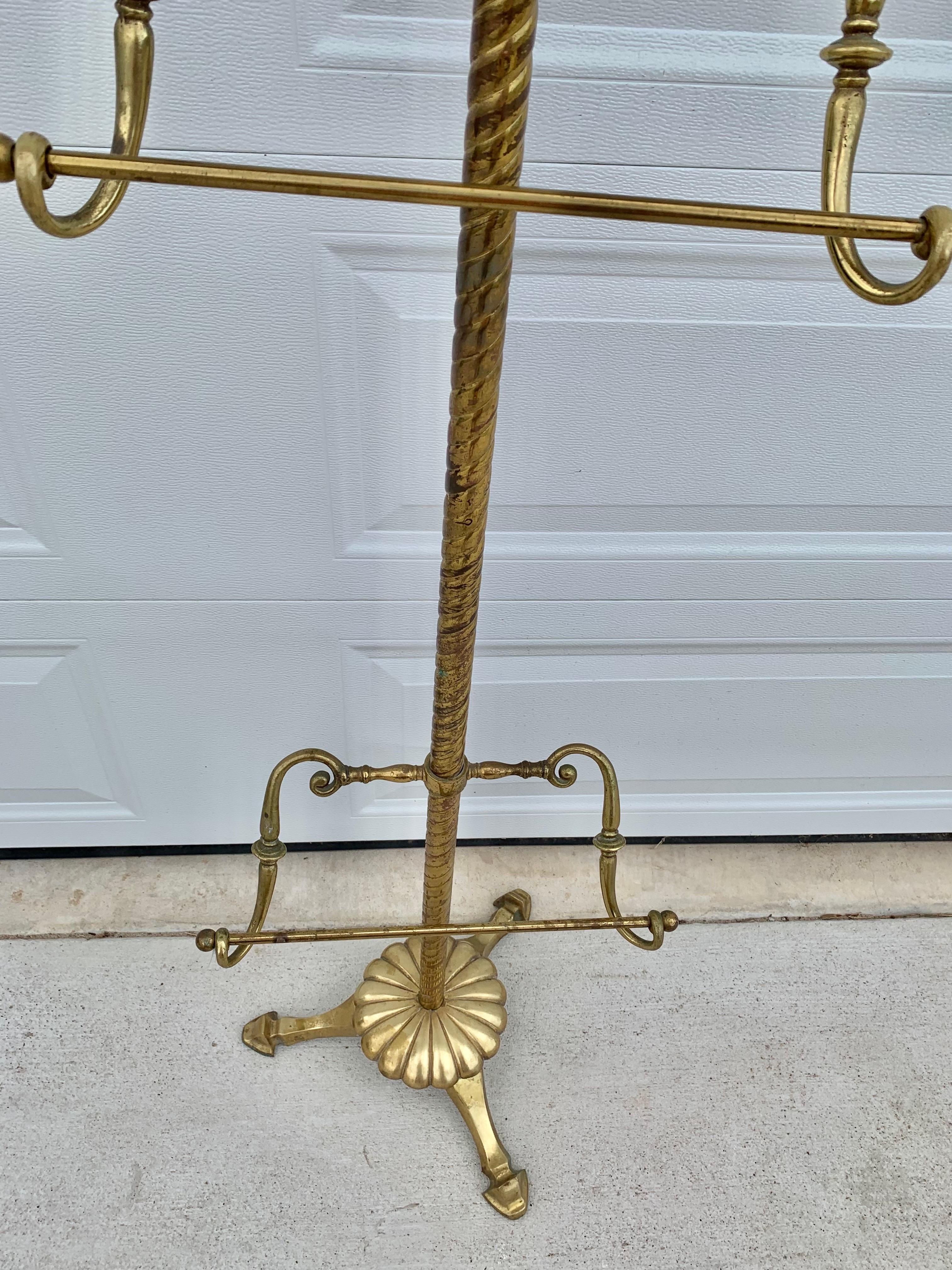 Mid 20th Century Brass Valet Stand 1