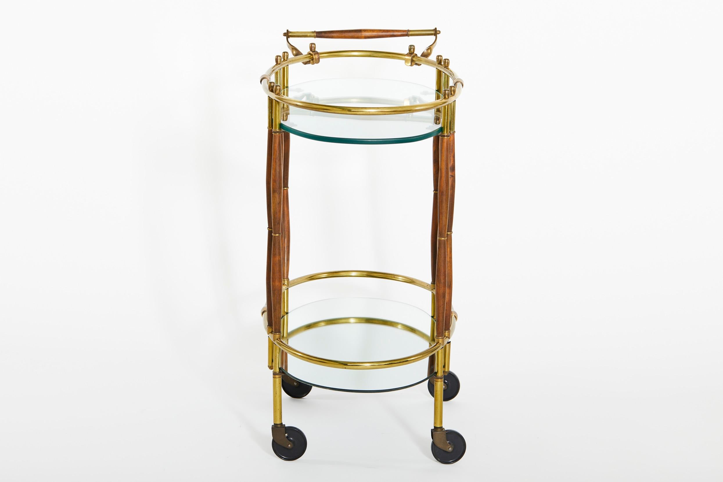 Mid-20th Century Brass / Wood Design Bar Cart 5