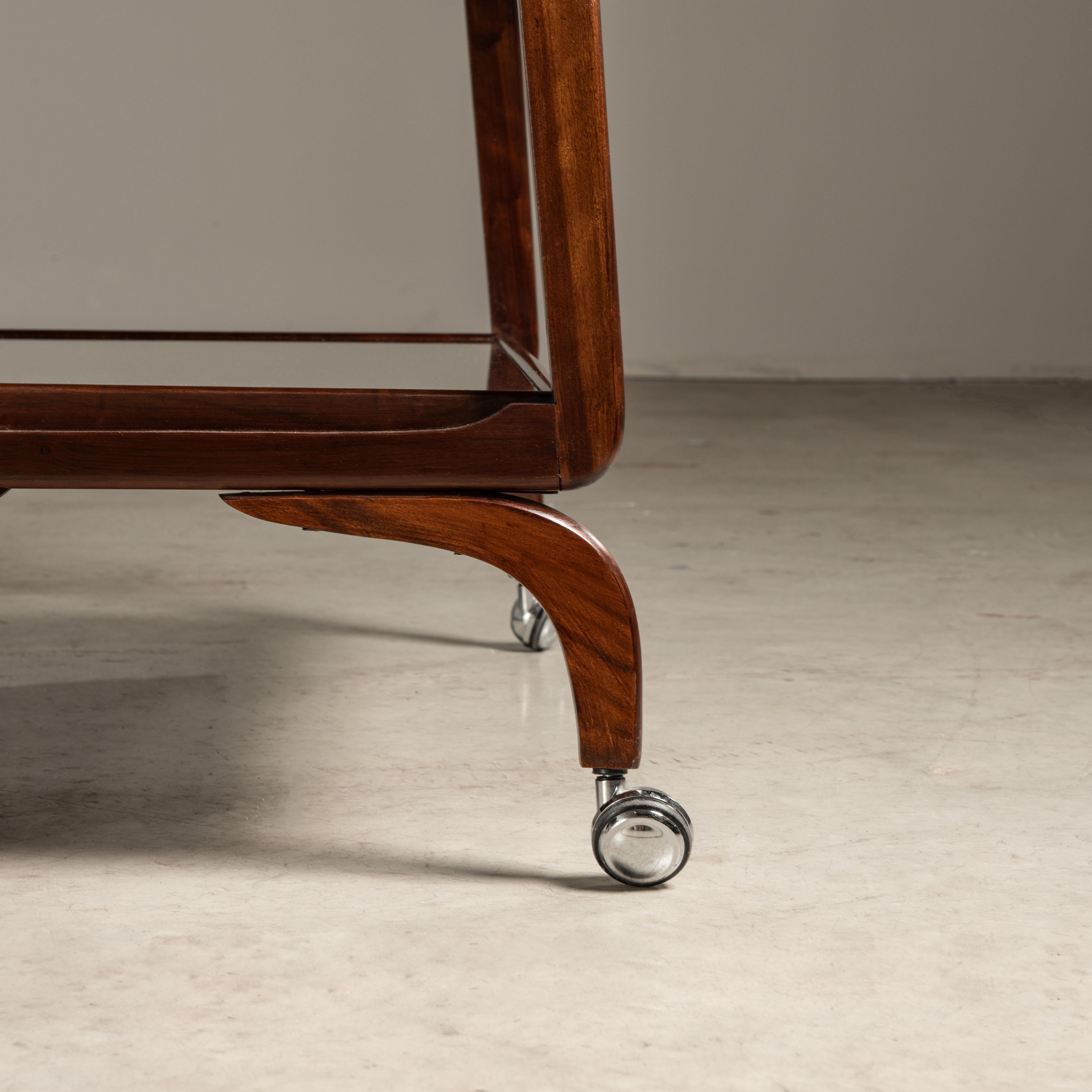 Brasilianischer Barwagen aus der Mitte des 20. Jahrhunderts aus Holz und Glas im Angebot 2