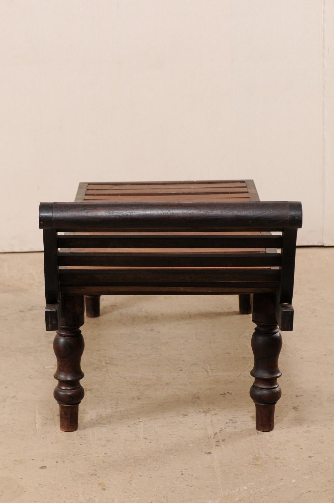 Indian Mid-20th Century British Colonial Wood Chaise Lounge Chair