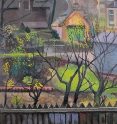 Garden View - Mid 20th Century Modern British Oil on Canvas Painting