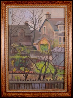 Garden View - Mid 20th Century Modern British Oil on Canvas Painting