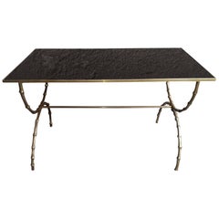 Mid-20th Century Bronze "Bamboo" Coffee Table by Maison Baguès