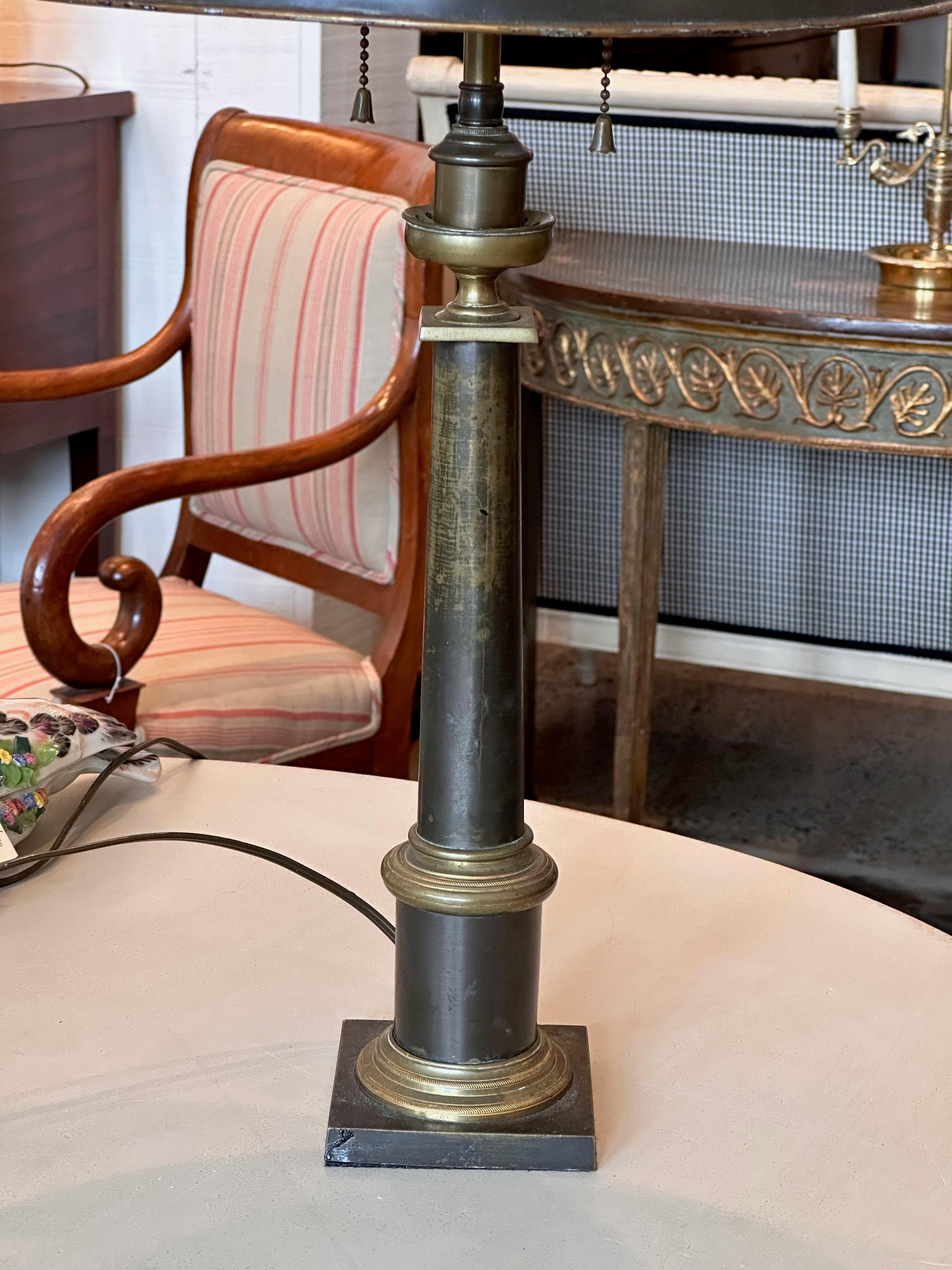 Mid 20th Century Bronze Bouillotte Lamp In Good Condition In Charlottesville, VA