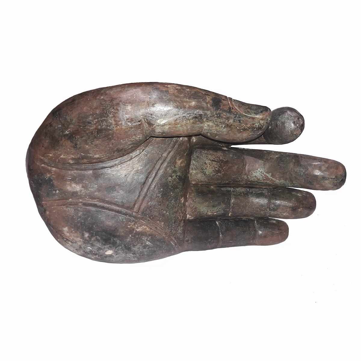 Cast Mid-20th Century Bronze Buddha Hand