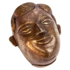 Mid-20th Century Bronze Face Box from South Nepal