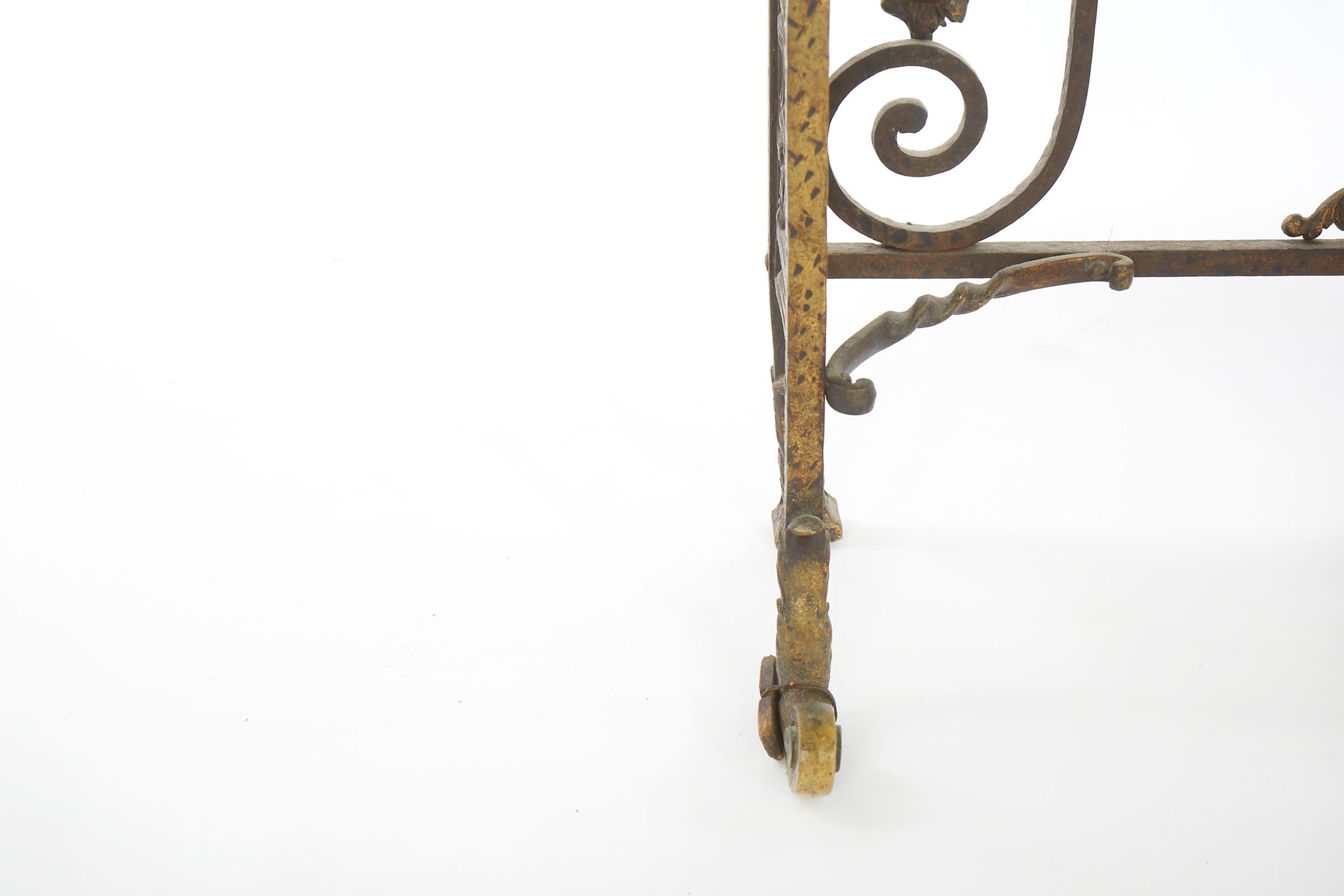 Mid 20th Century Bronze / Marble Top Console Table / Mirror 1