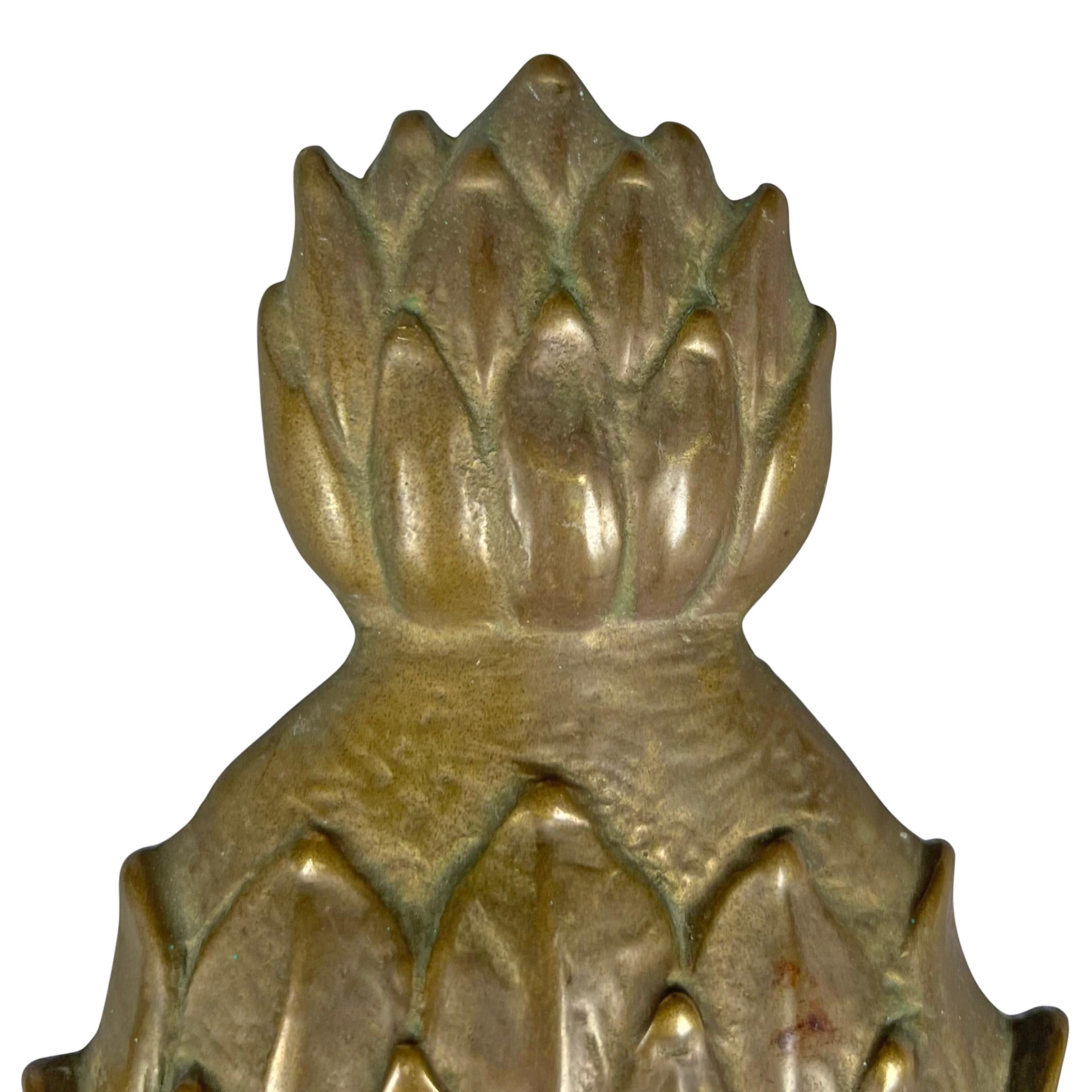Américain Ananas en bronze, milieu du 20e siècle, heurtoir de porte en vente