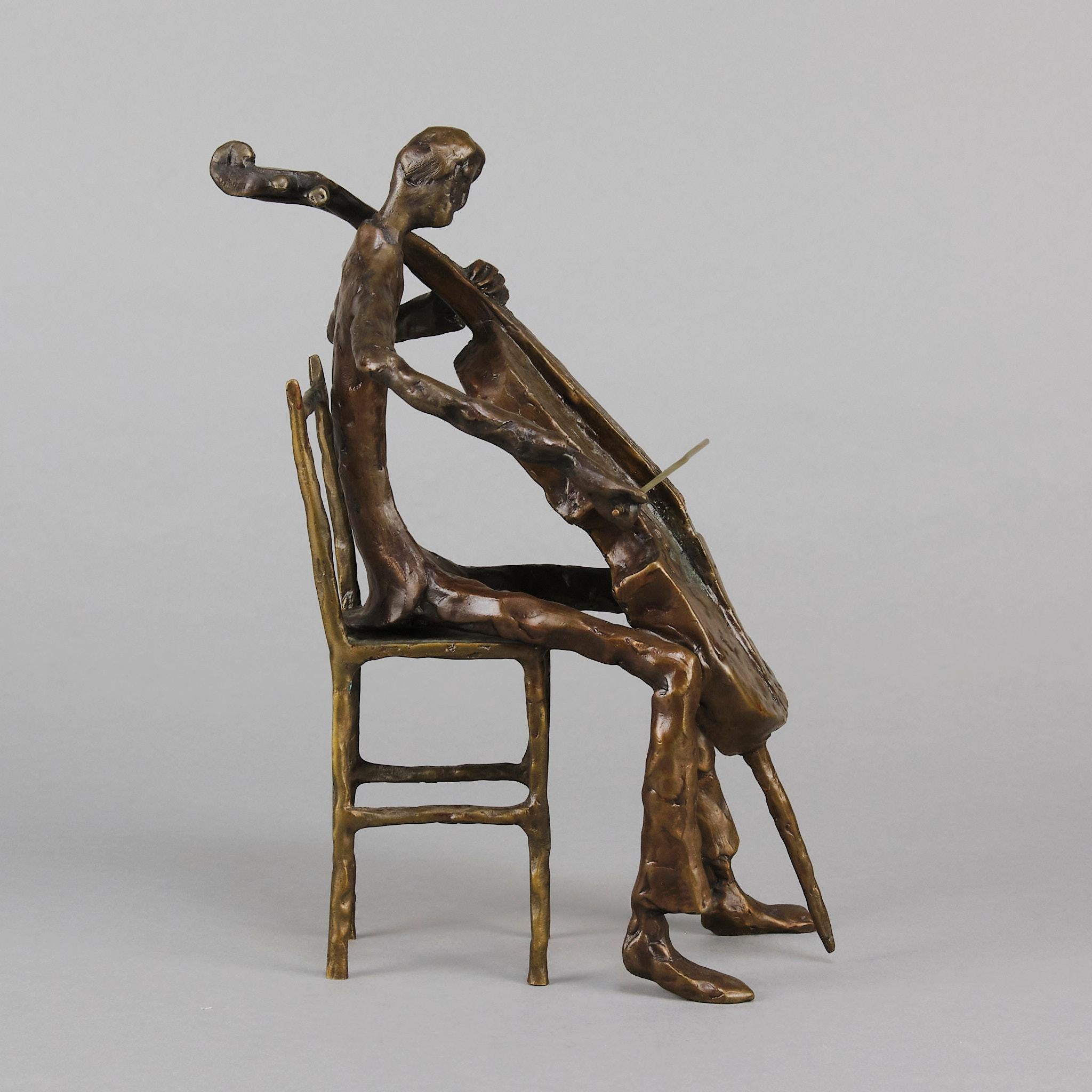 Moulage Sculpture en bronze du milieu du 20e siècle intitulée 