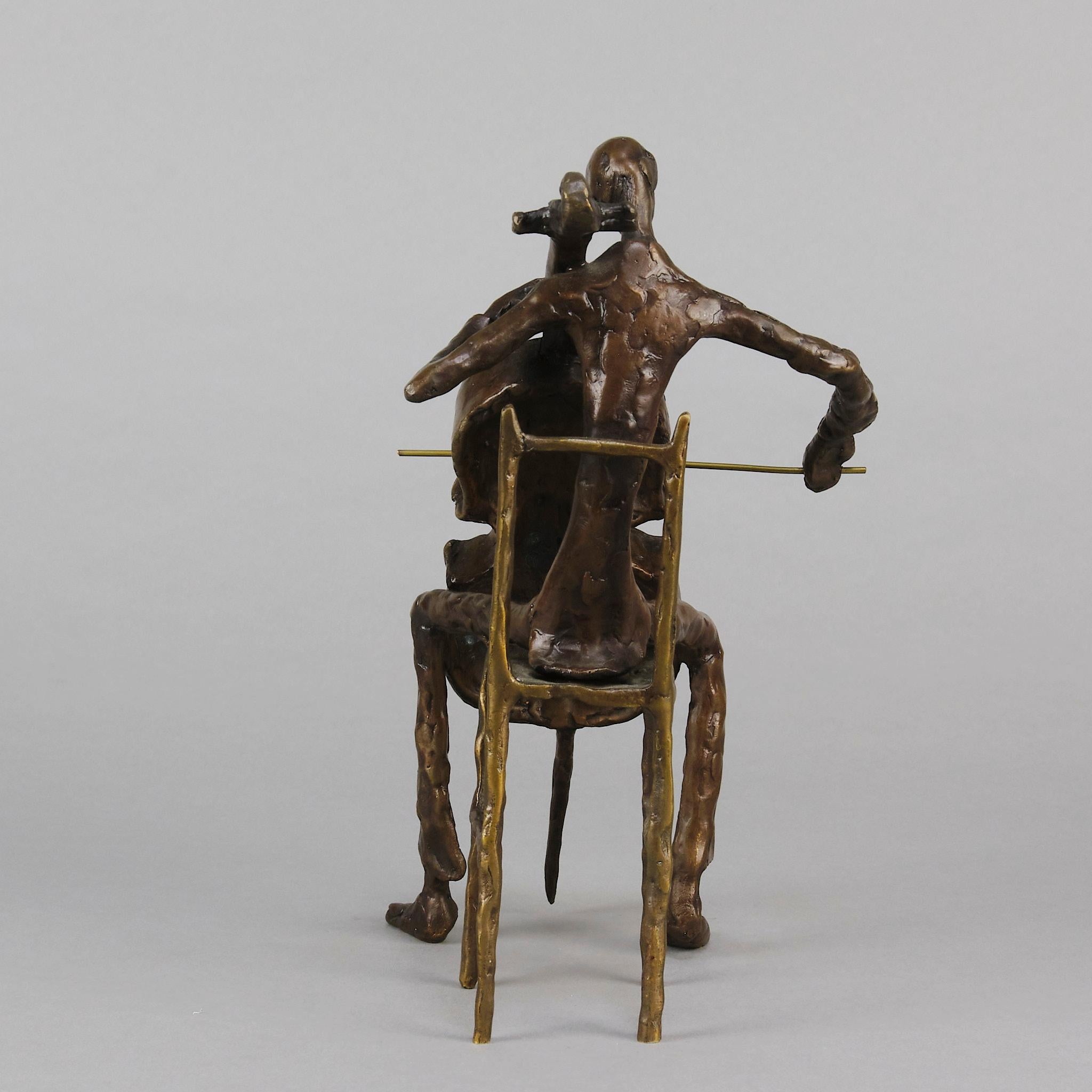 20ième siècle Sculpture en bronze du milieu du 20e siècle intitulée 