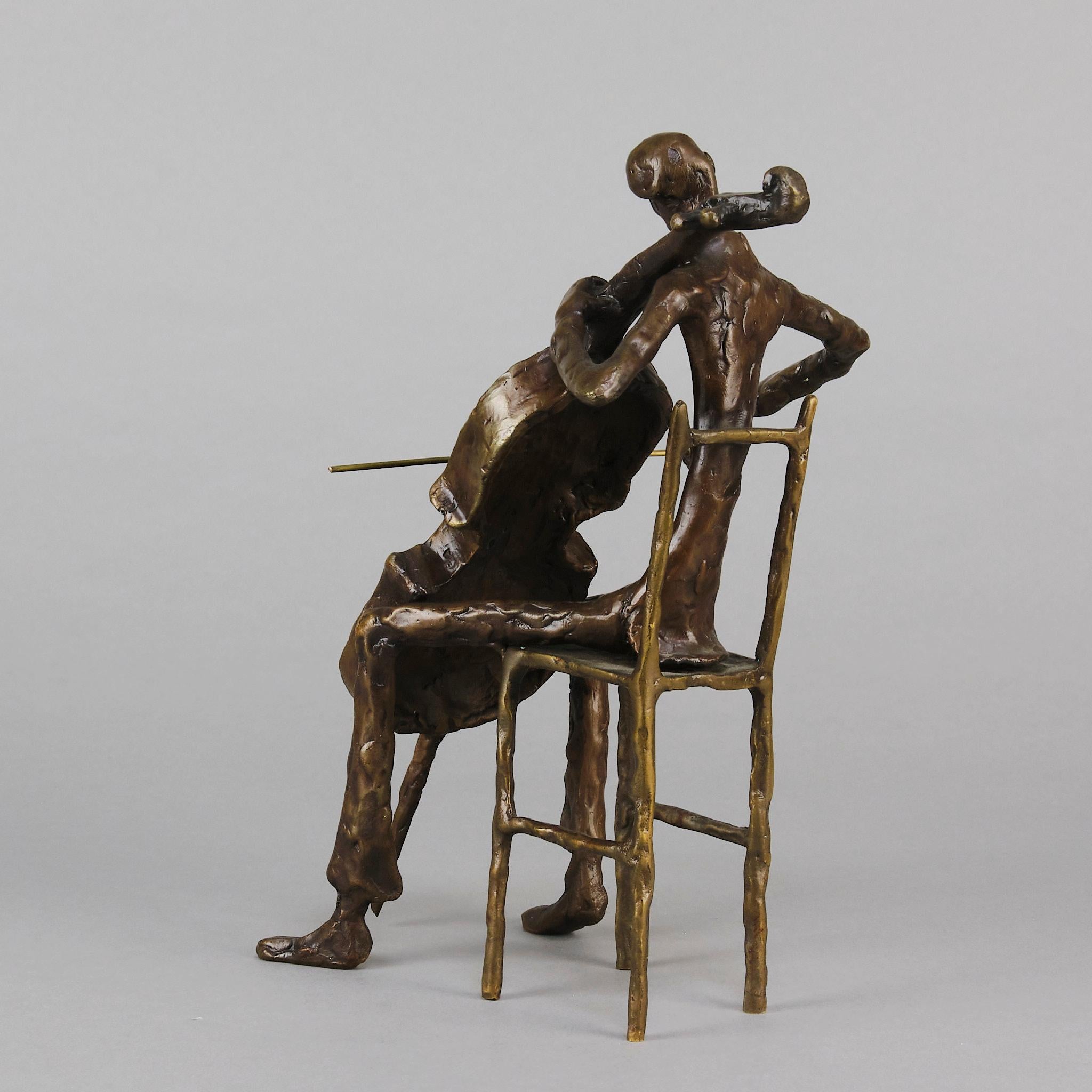 Bronze Sculpture en bronze du milieu du 20e siècle intitulée 