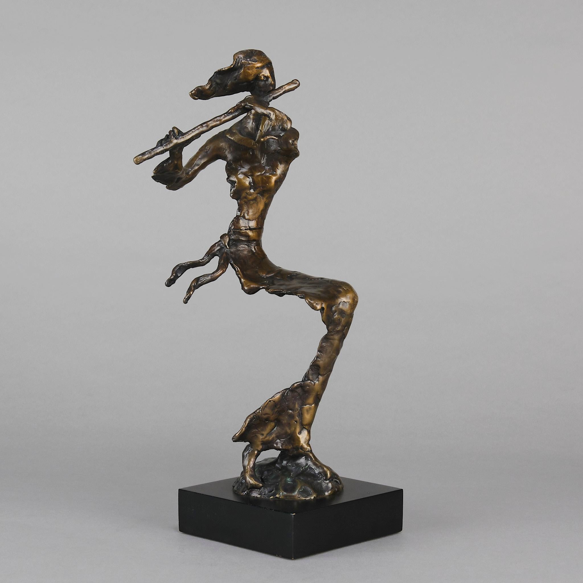 Escultura de bronce de mediados del siglo XX titulada 