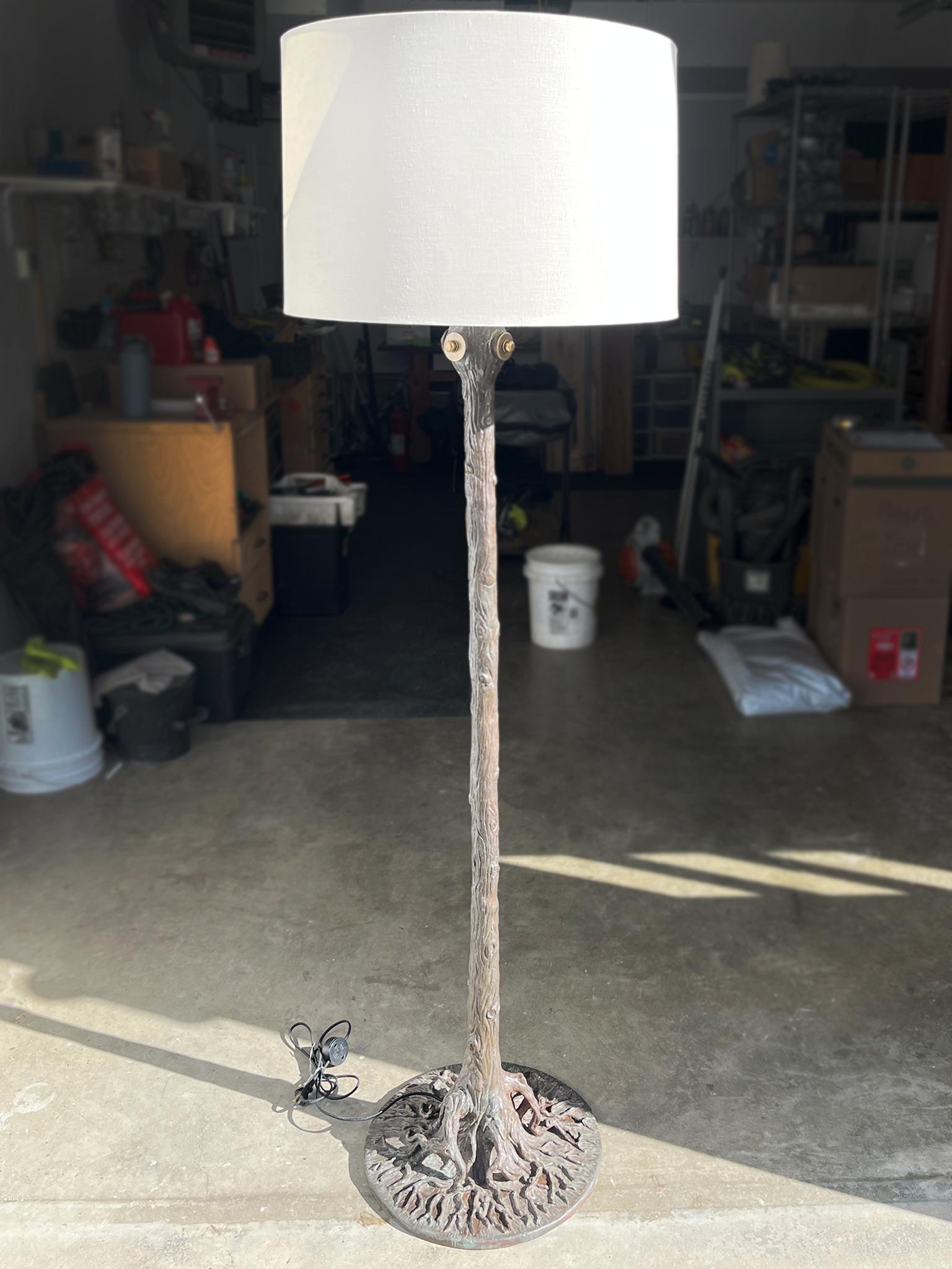 Mid-20th Century Bronze Tree Form Floor Lamp In Good Condition In New York, NY