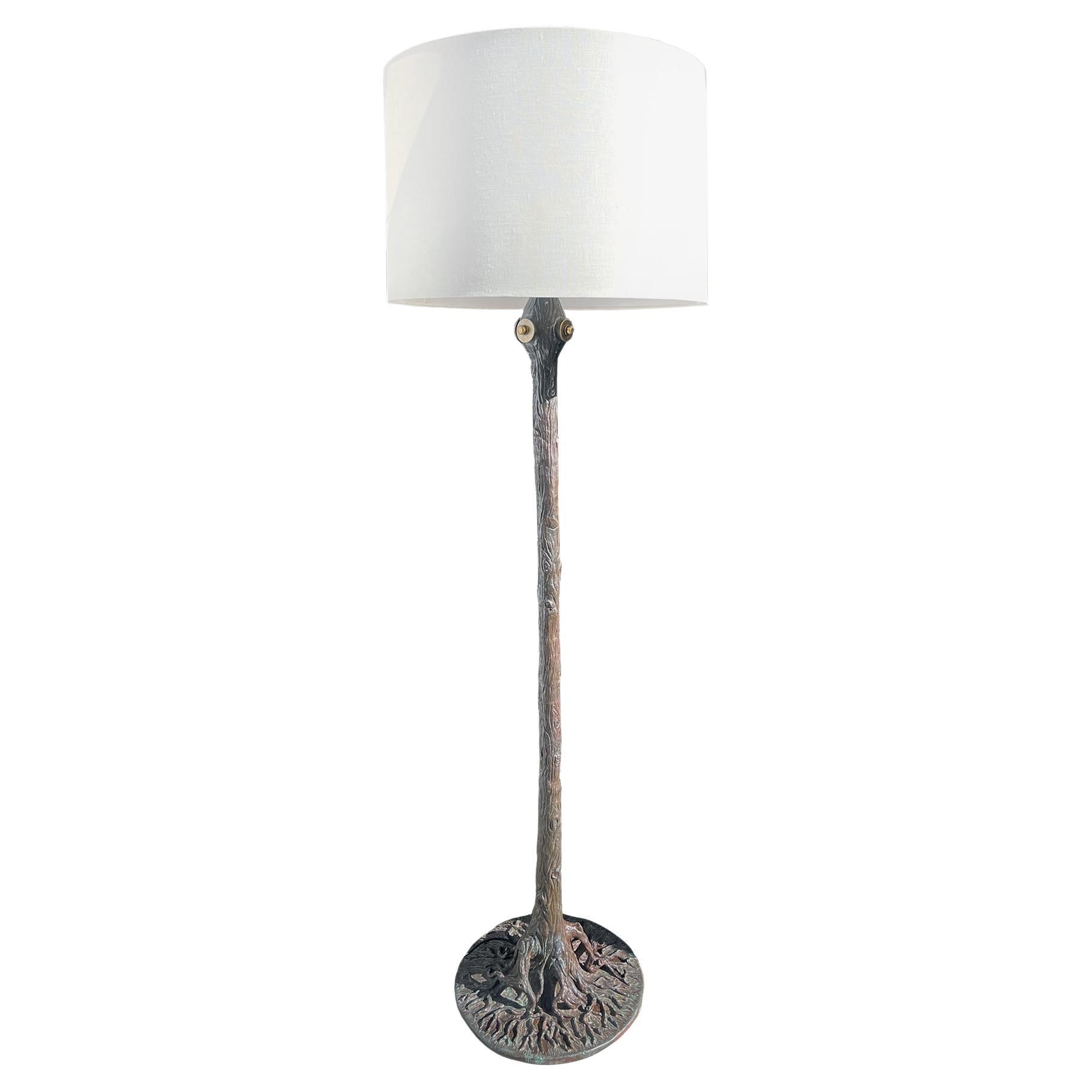 Mid-20th Century Bronze Tree Form Floor Lamp