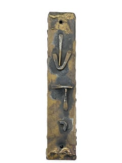 Mid-20th Century Brutalist Brass Mezuzah Case by David Palombo
