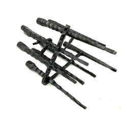 Mid-20th Century Brutalist Iron Hanukkah Lamp by David Palombo