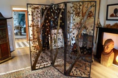 Mid-20th Century Brutalist Metal and Brass Leaves Screen, England