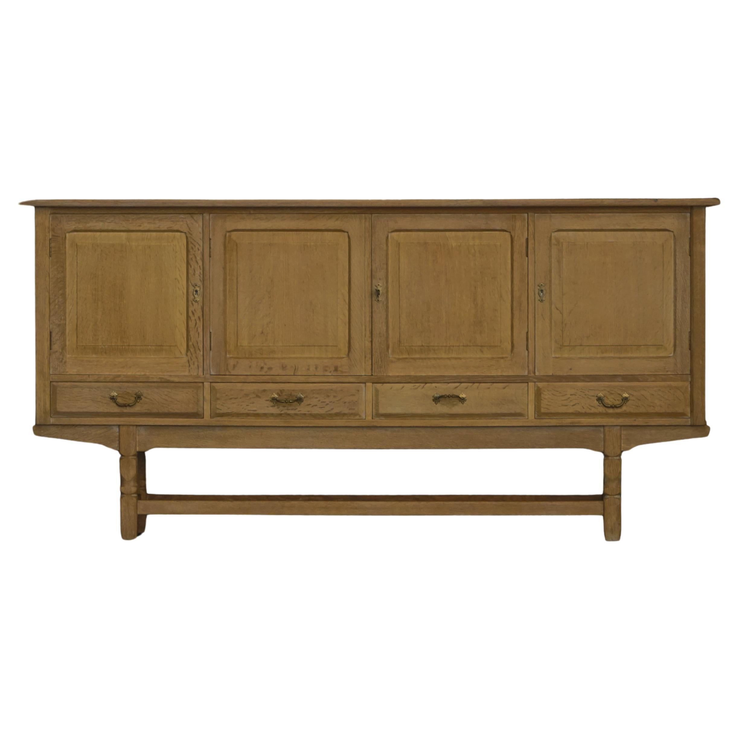 Mid-20th Century, Brutalist Sideboard in Oak, Danish Cabinetmaker, 1960s For Sale