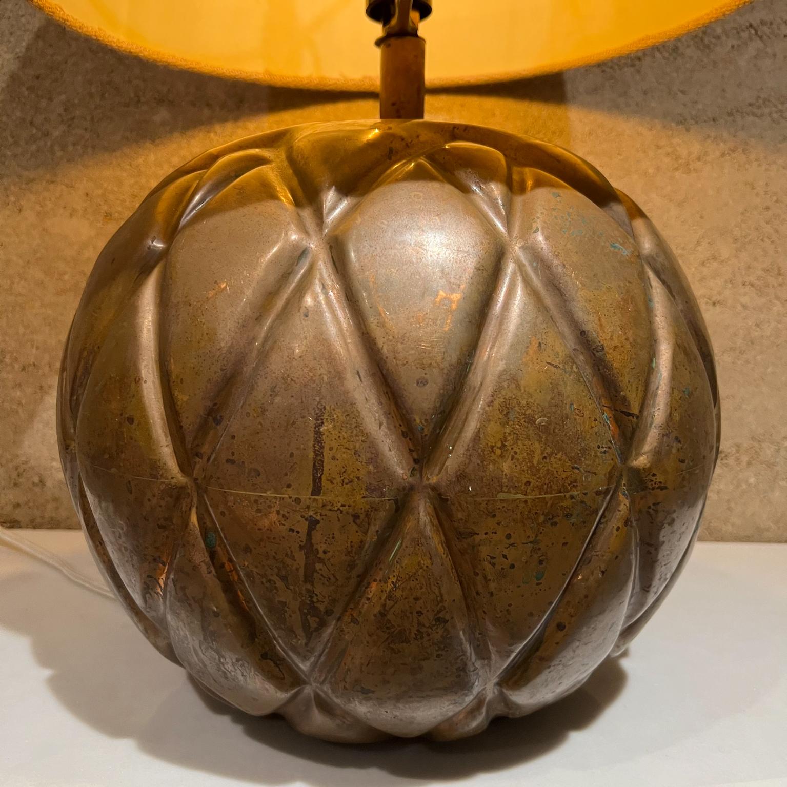 Mid 20th Century Bulbous Modern Table Lamp Diamond Textured Copper For Sale 2