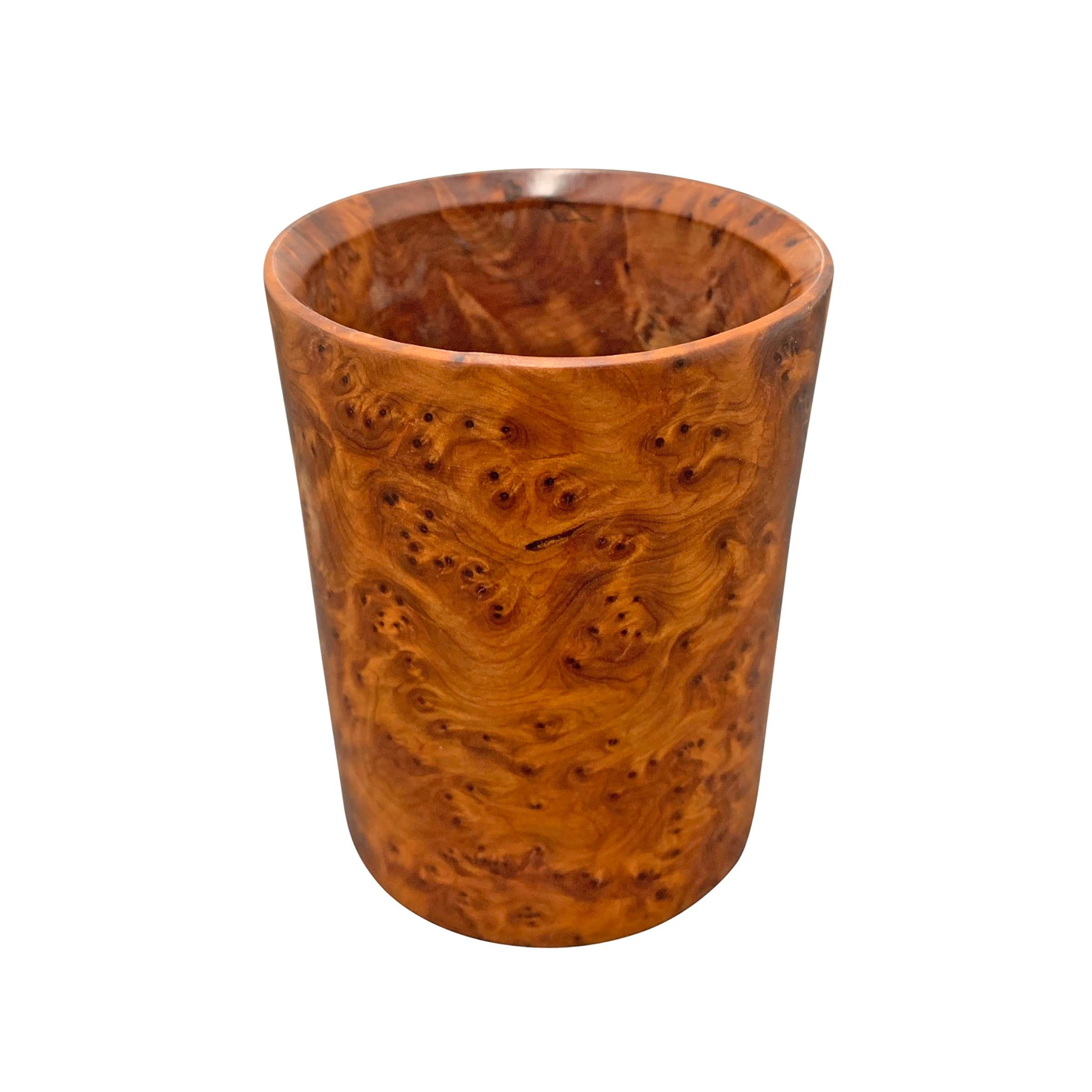 Mid-20th Century Burl Pencil Cup In Good Condition In Chicago, IL